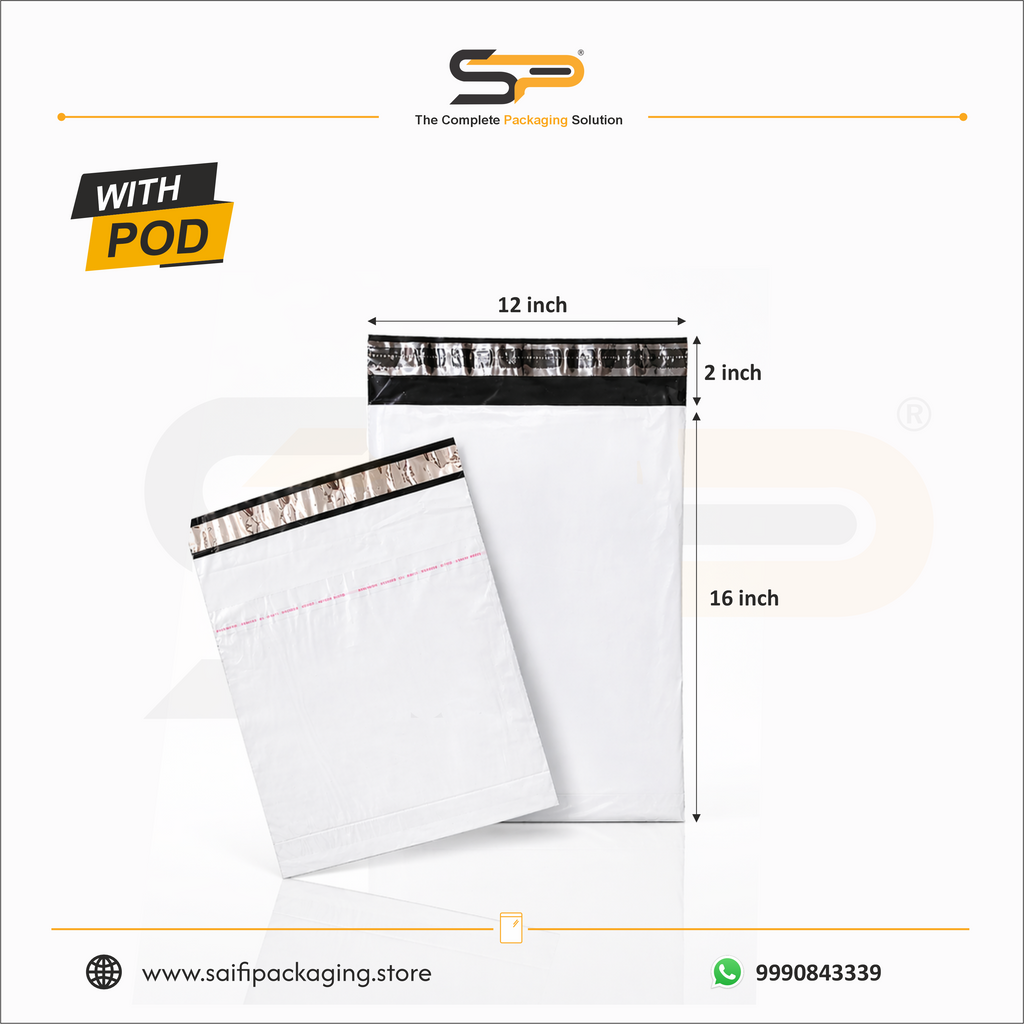 Plain Plastic Courier/Mailer/Shipping Bags with POD Jacket