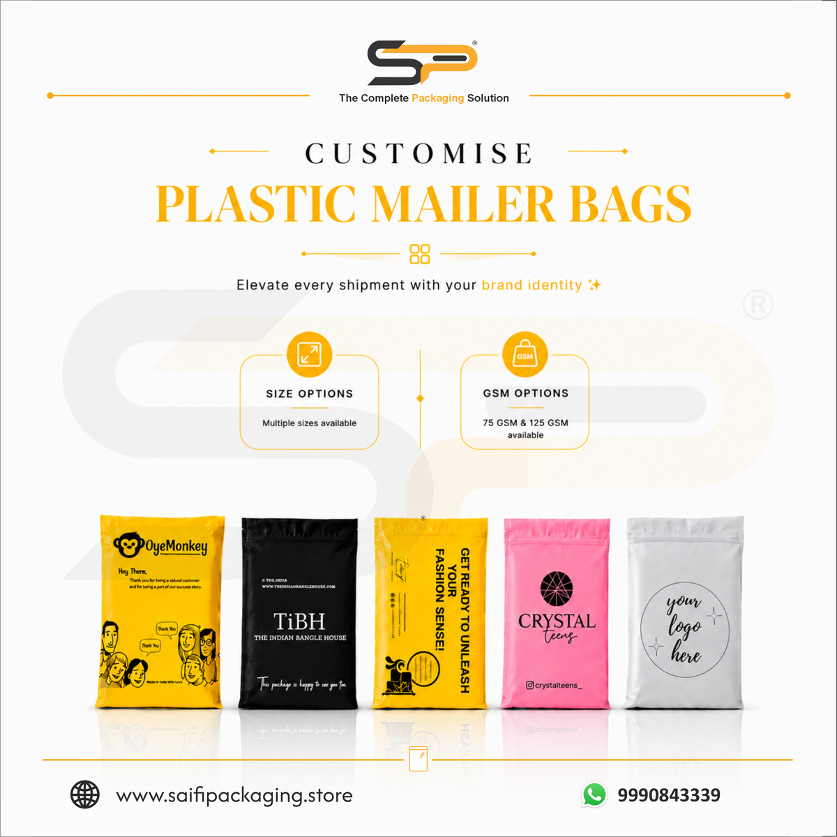 Custom Printed Plastic Courier/Mailer/Shipping Bags with POD Jacket