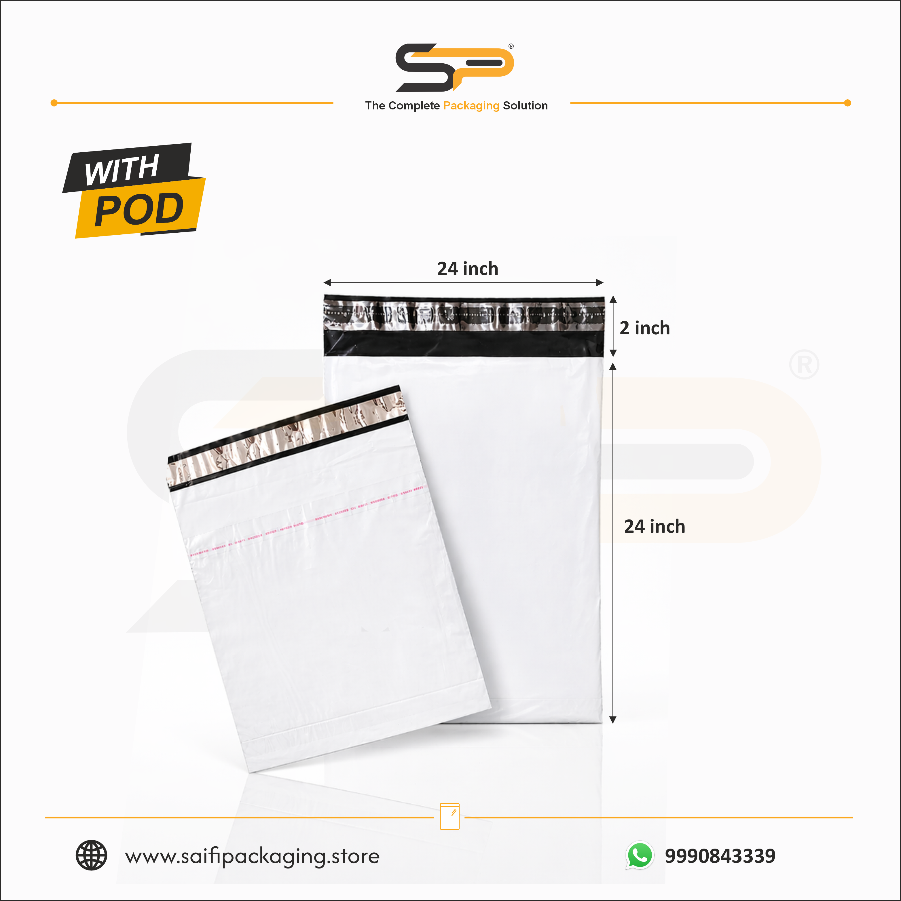 Plain Plastic Courier/Mailer/Shipping Bags with POD Jacket