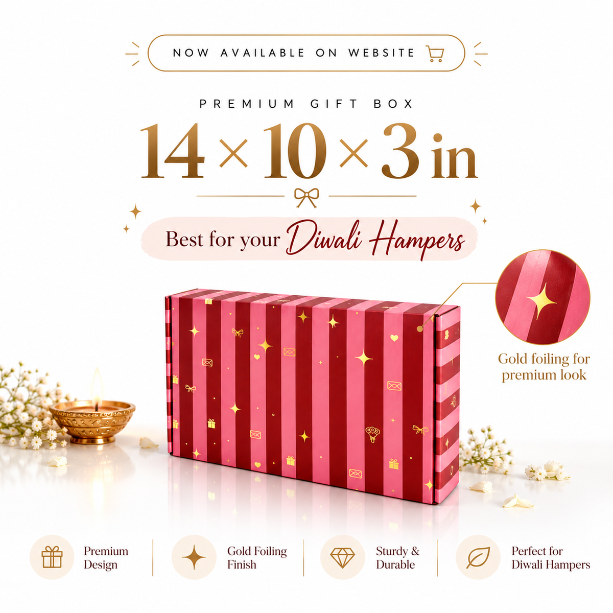Gift mailer box with Gold leafing
