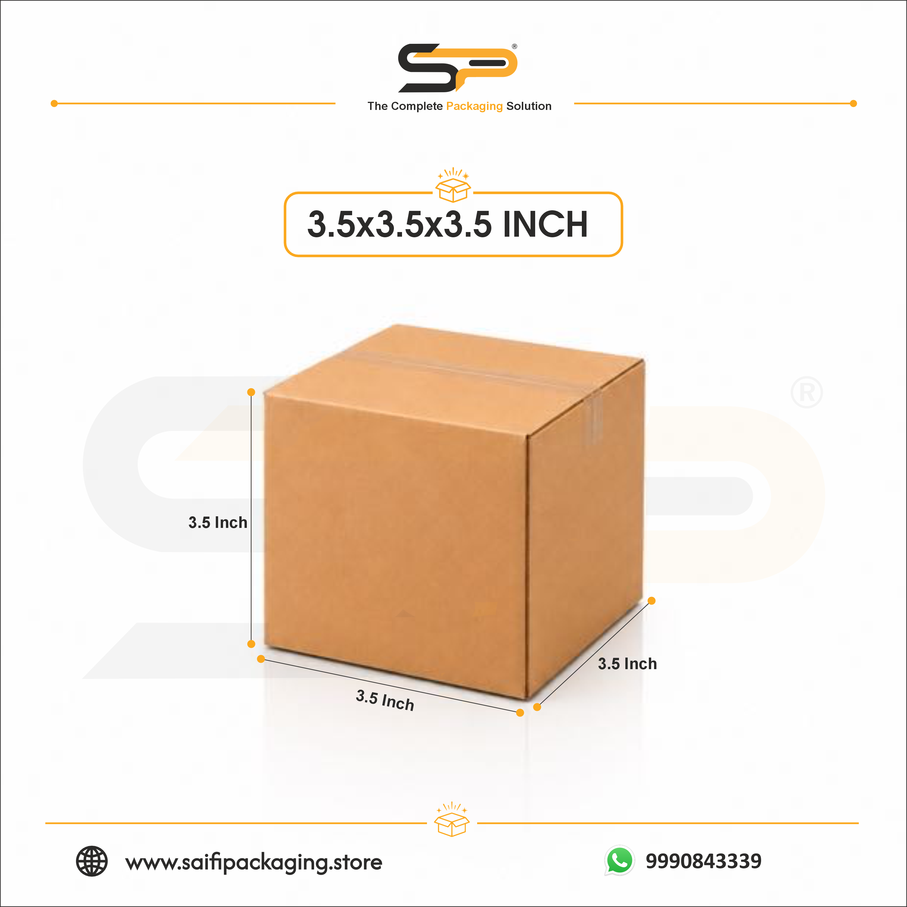 (3.5 x 3.5 x 3.5 ") Universal Corrugated Box - 3Ply (TB-5)