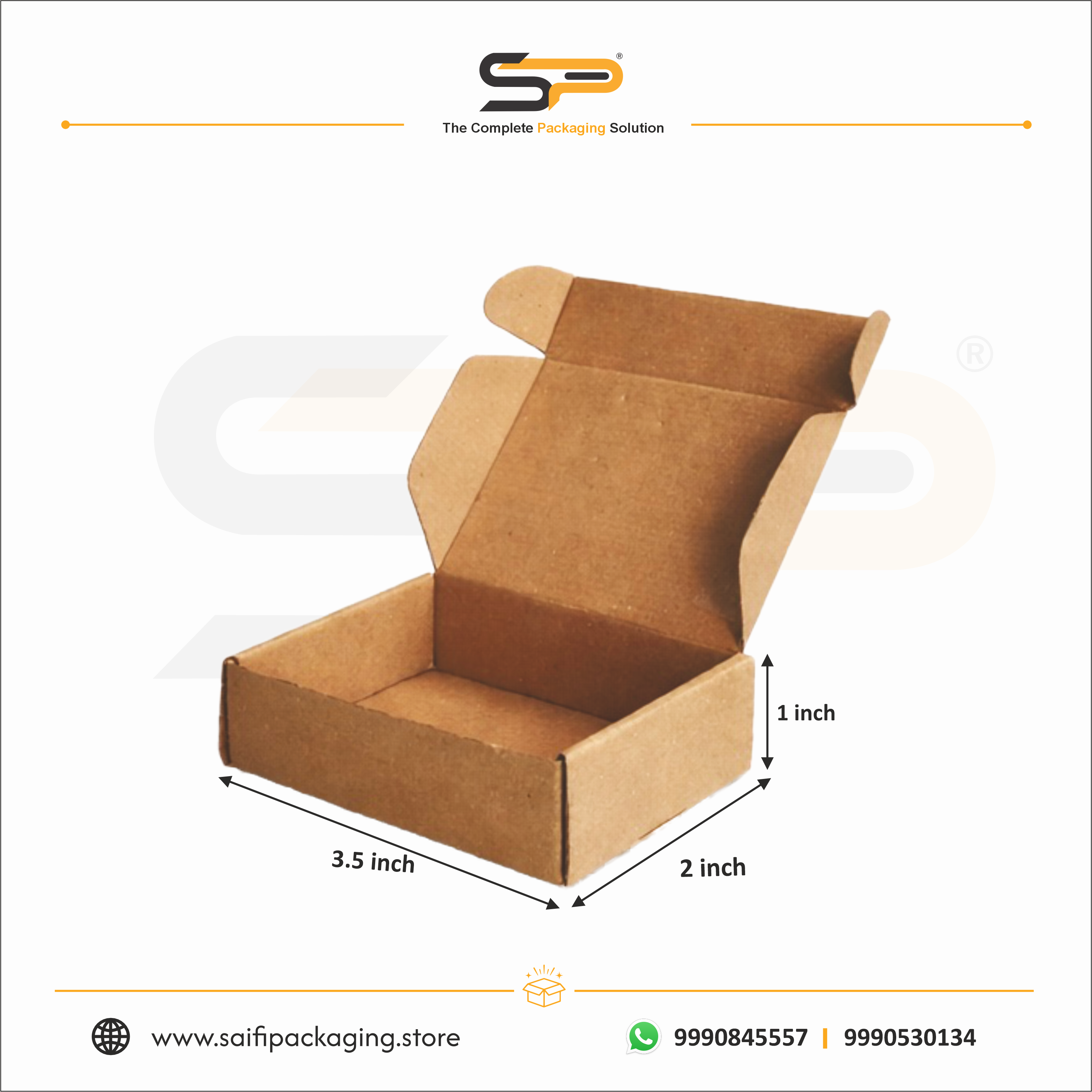 (3.5x2x1 inch) Plain Corrugated Mailer Box 3ply (SL-31)