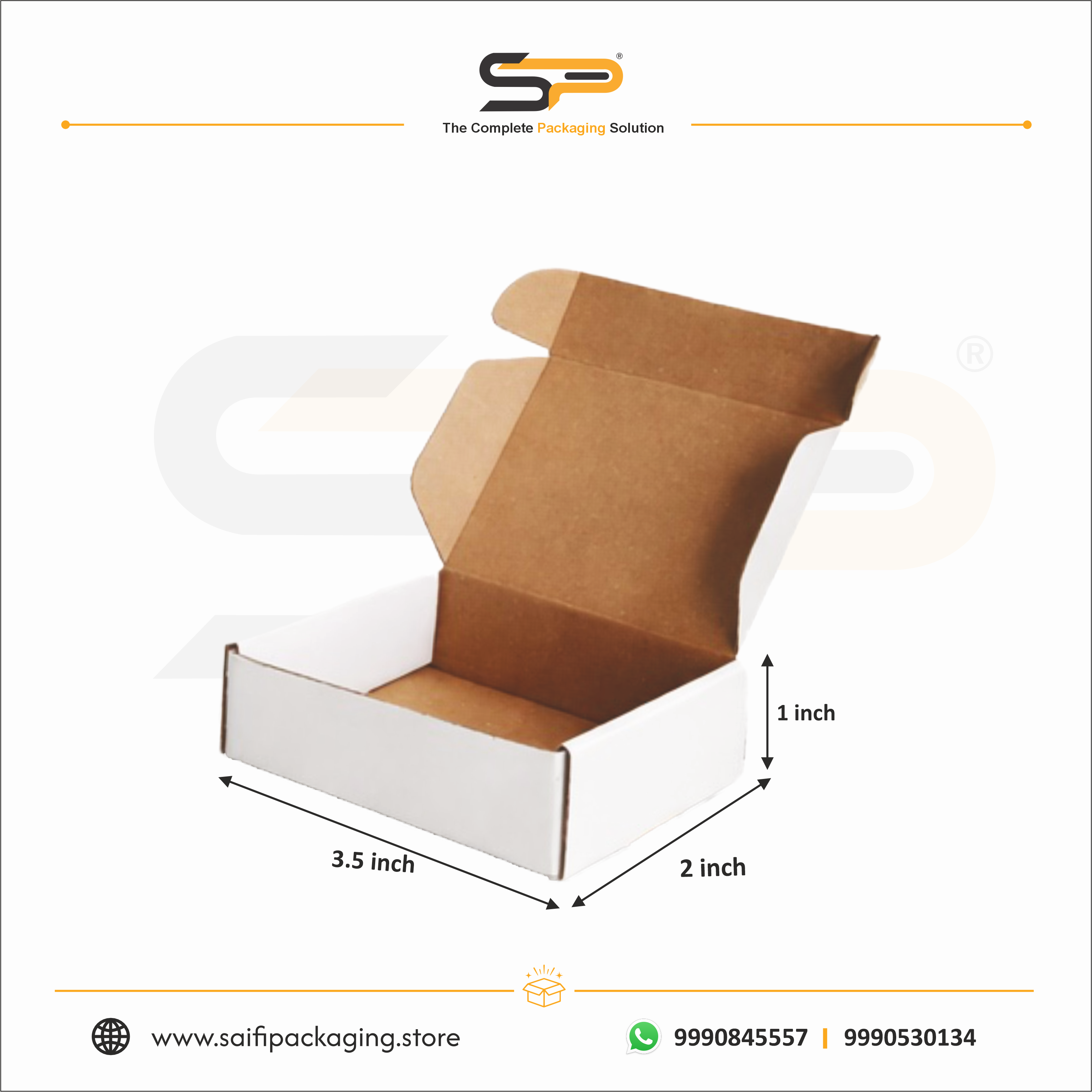(3.5x2x1 inch) Plain Corrugated Mailer Box 3ply (SL-31)