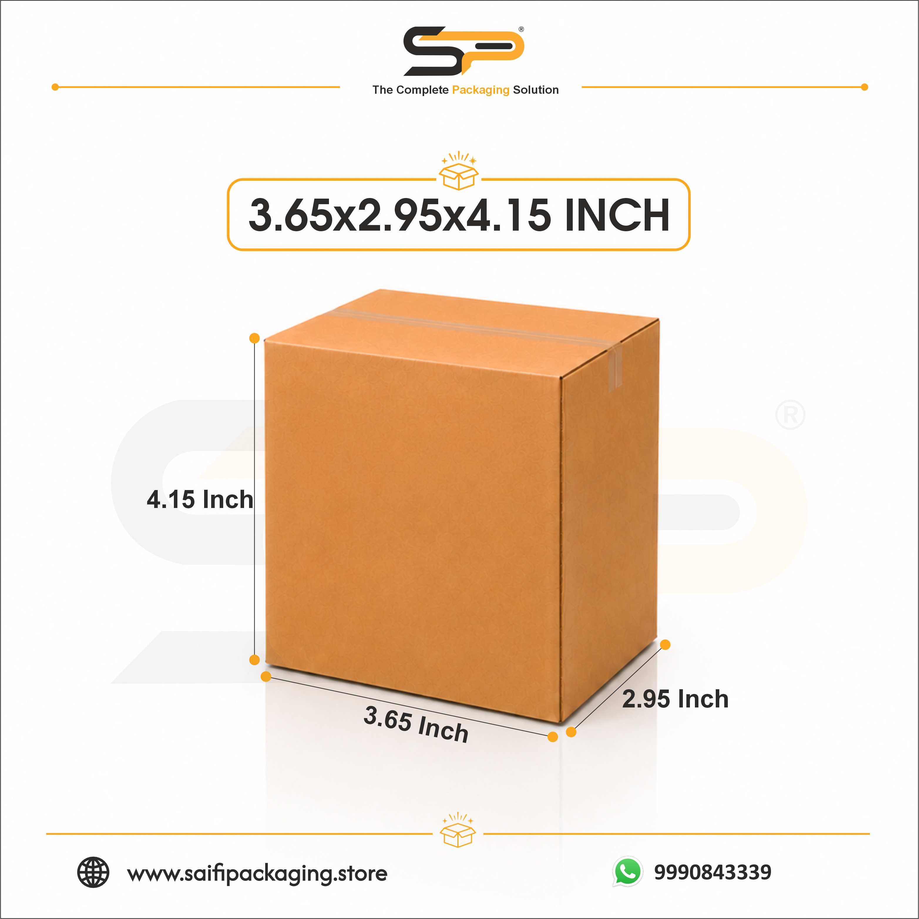 (3.65 x 2.95 x 4.15 ") Universal Corrugated Box - 3Ply (TB-56)