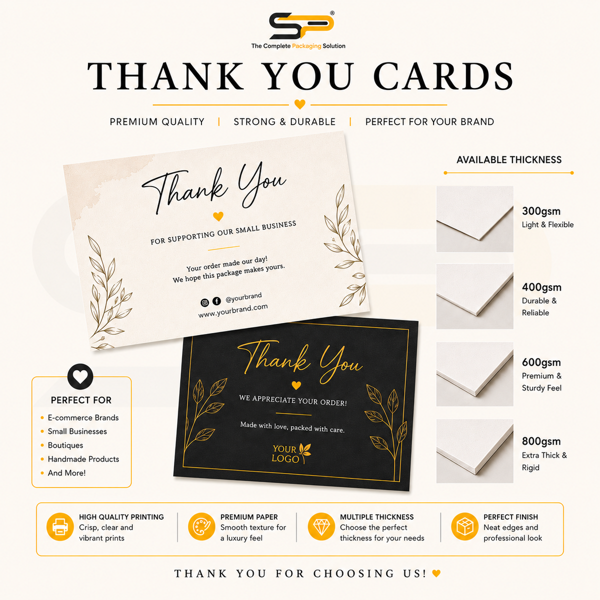 Thankyou Cards - Two side print 300 GSM