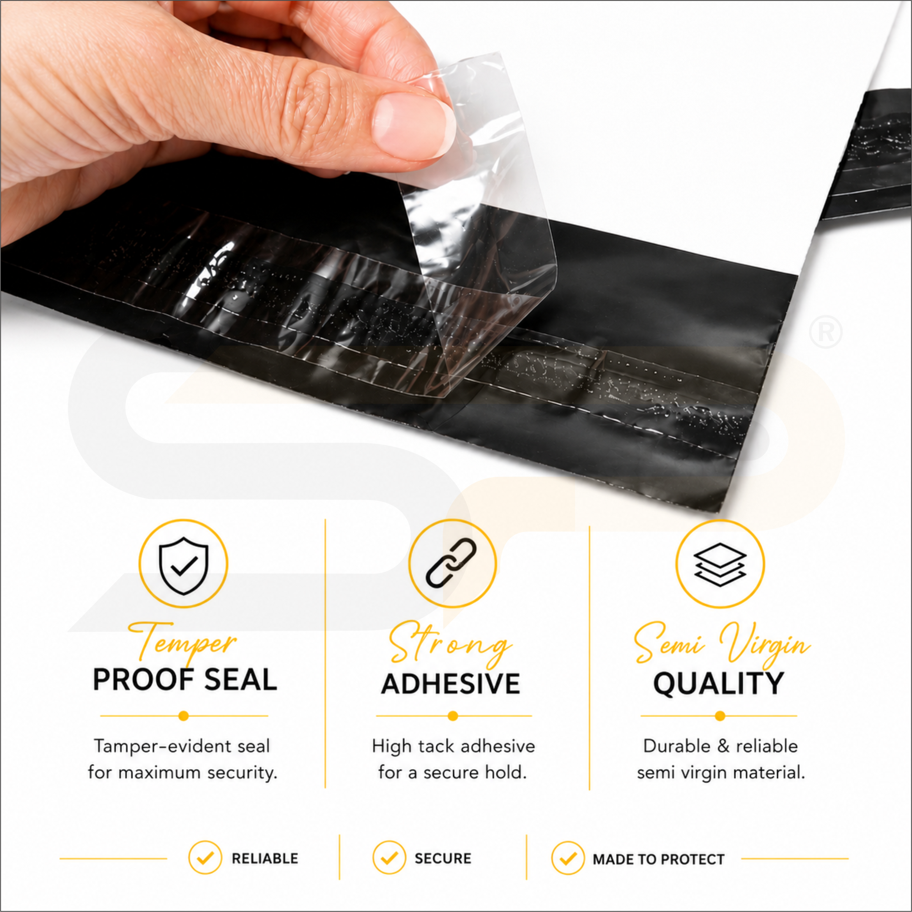 Plain Plastic Courier/Mailer/Shipping Bags with POD Jacket