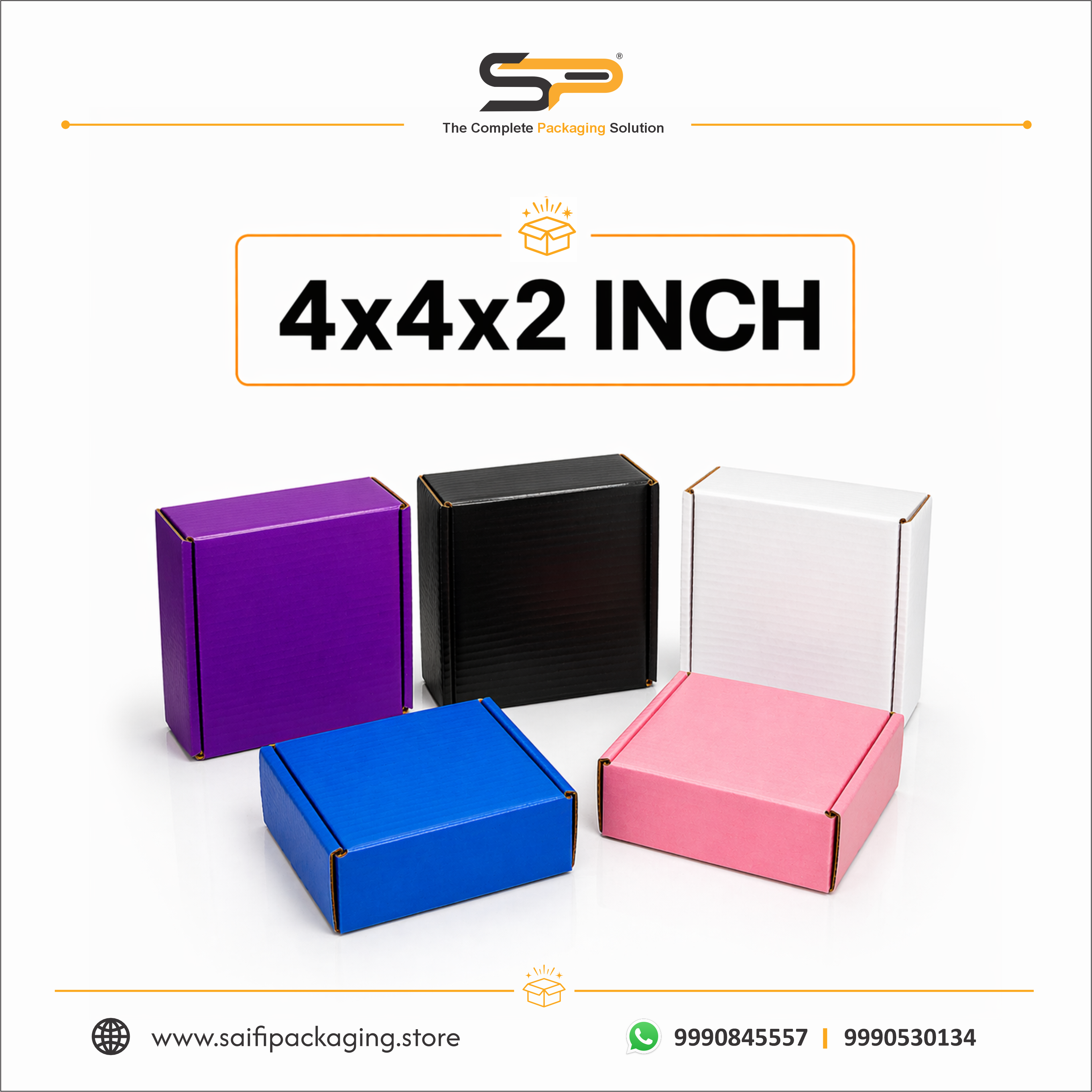 (4x4x2 inch) Plain Corrugated Mailer Box 3ply (SL-24)