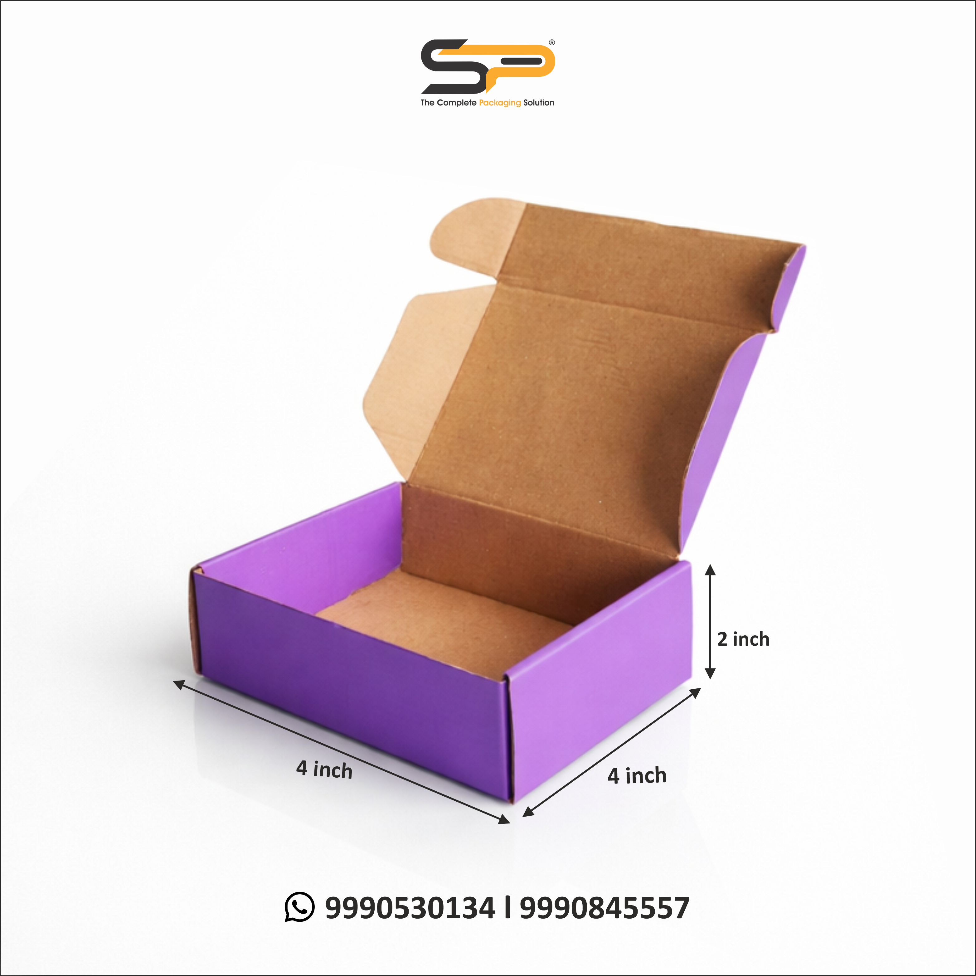 (4x4x2 inch) Plain Corrugated Mailer Box 3ply (SL-24)