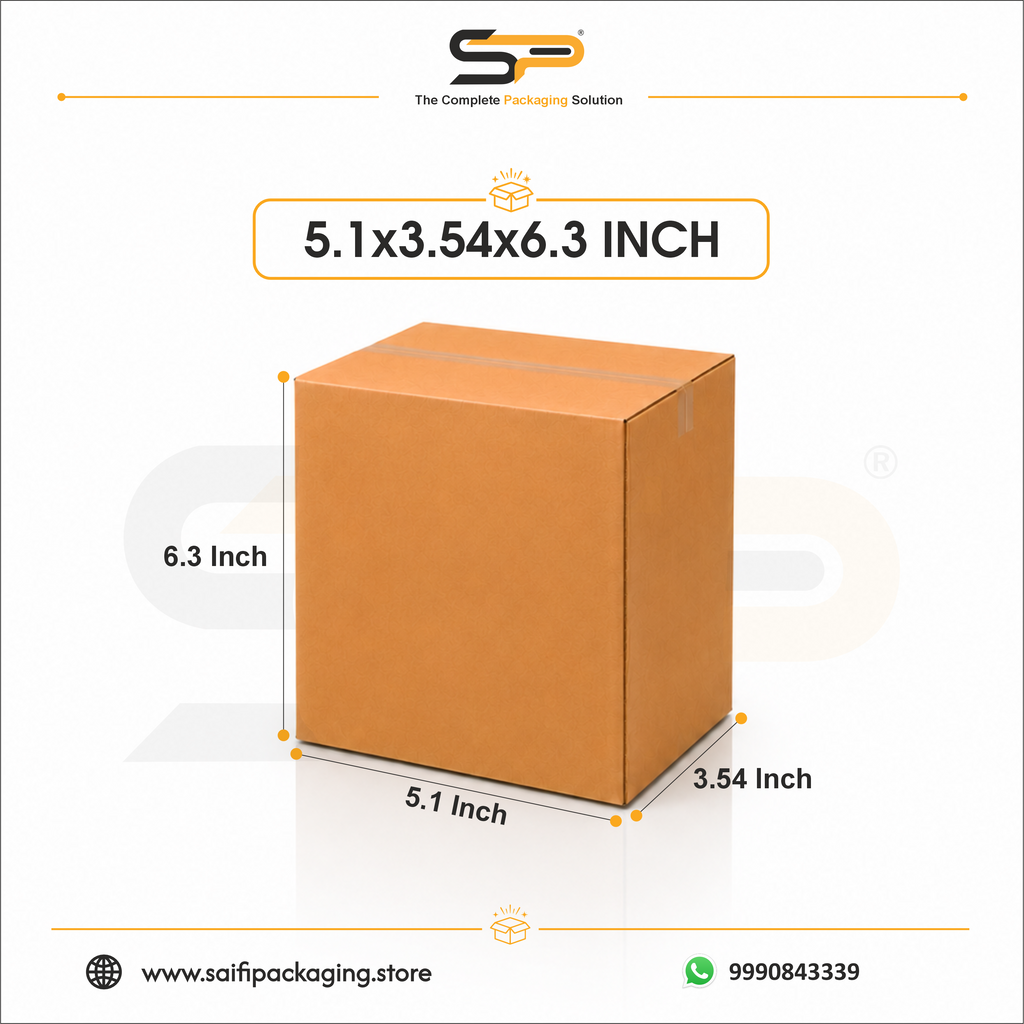 (5.1 x 3.54 x 6.3") Universal Corrugated Box - 3Ply (TB-7)