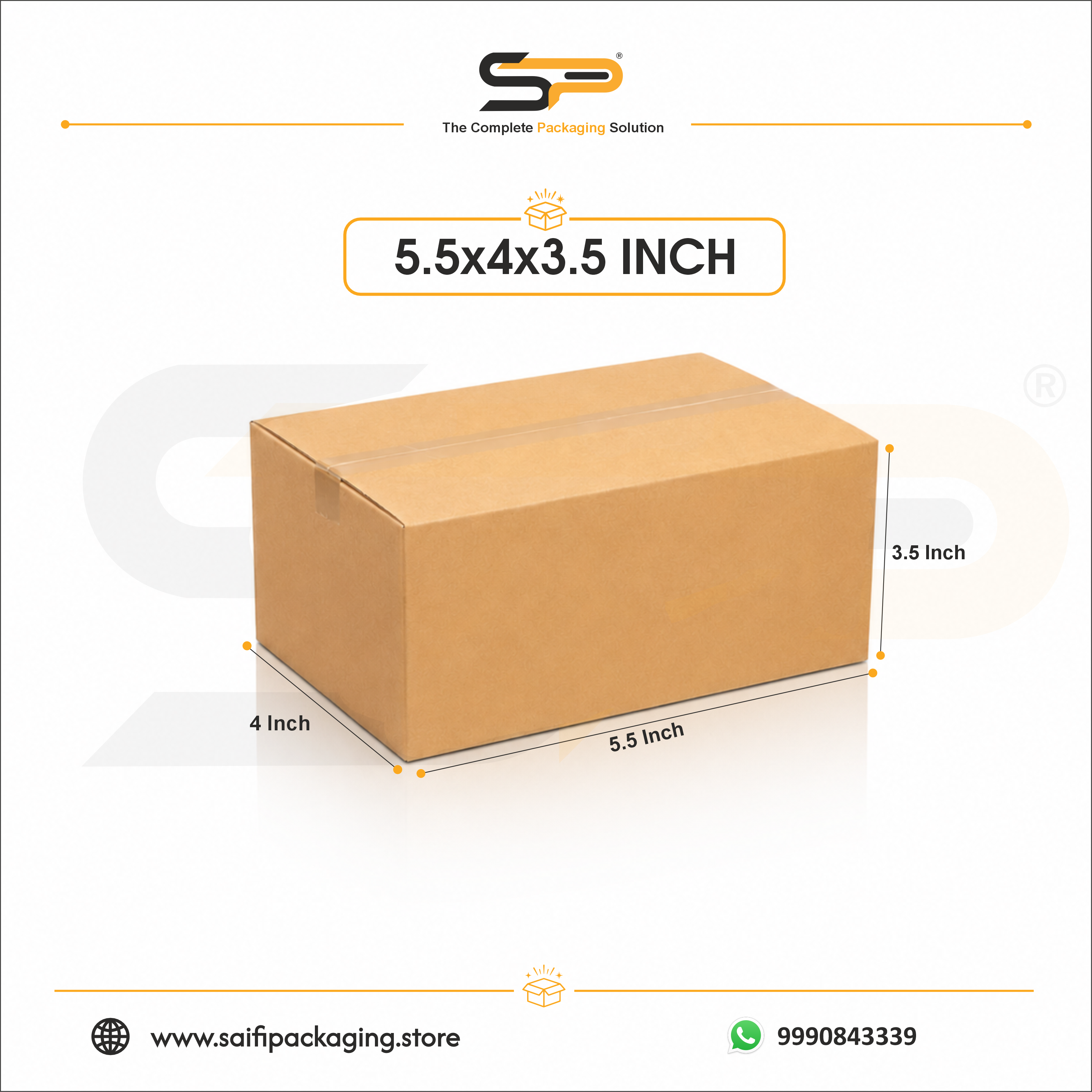 (5.5 x 4 x 3.5 ") Universal Corrugated Box - 3Ply (TB-6)