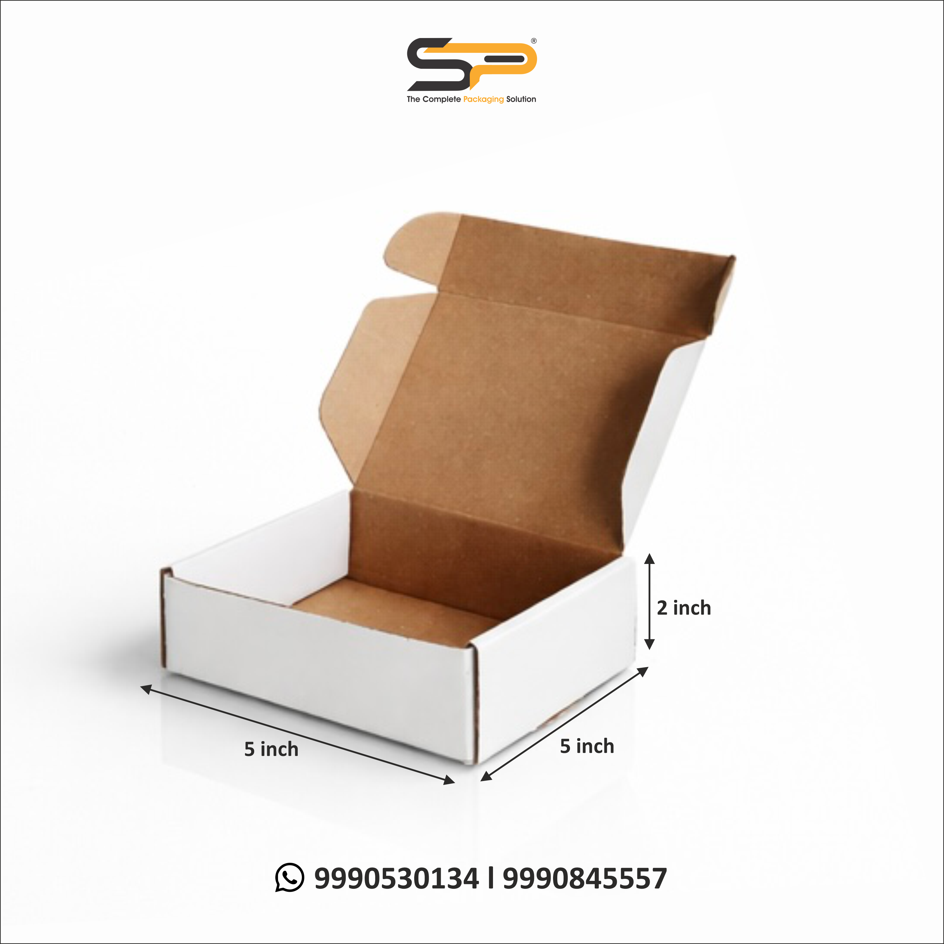(5x5x2 inch) Plain Corrugated Mailer Box 3ply (SL-4)