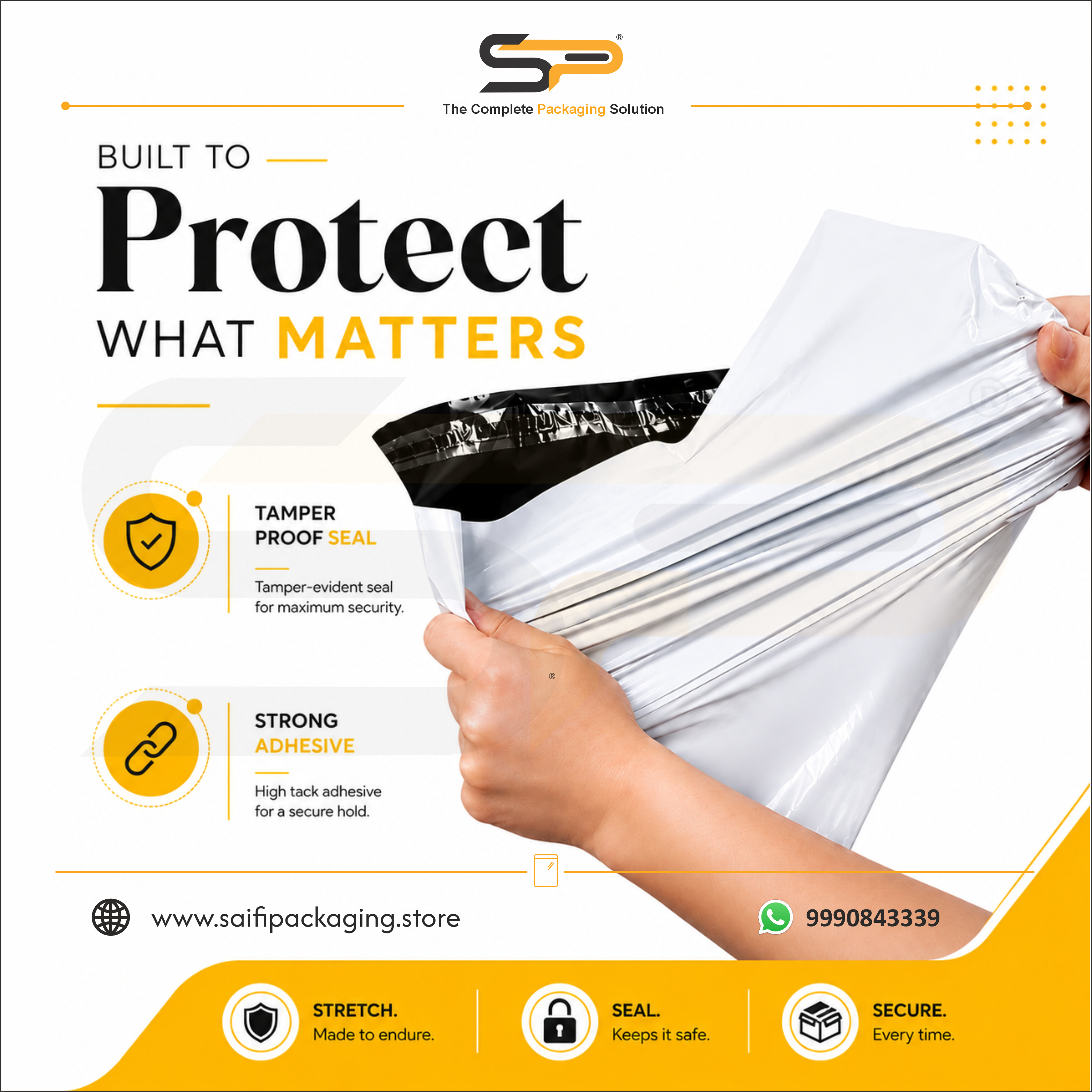 Plain Plastic Courier/Mailer/Shipping Bags without POD Jacket