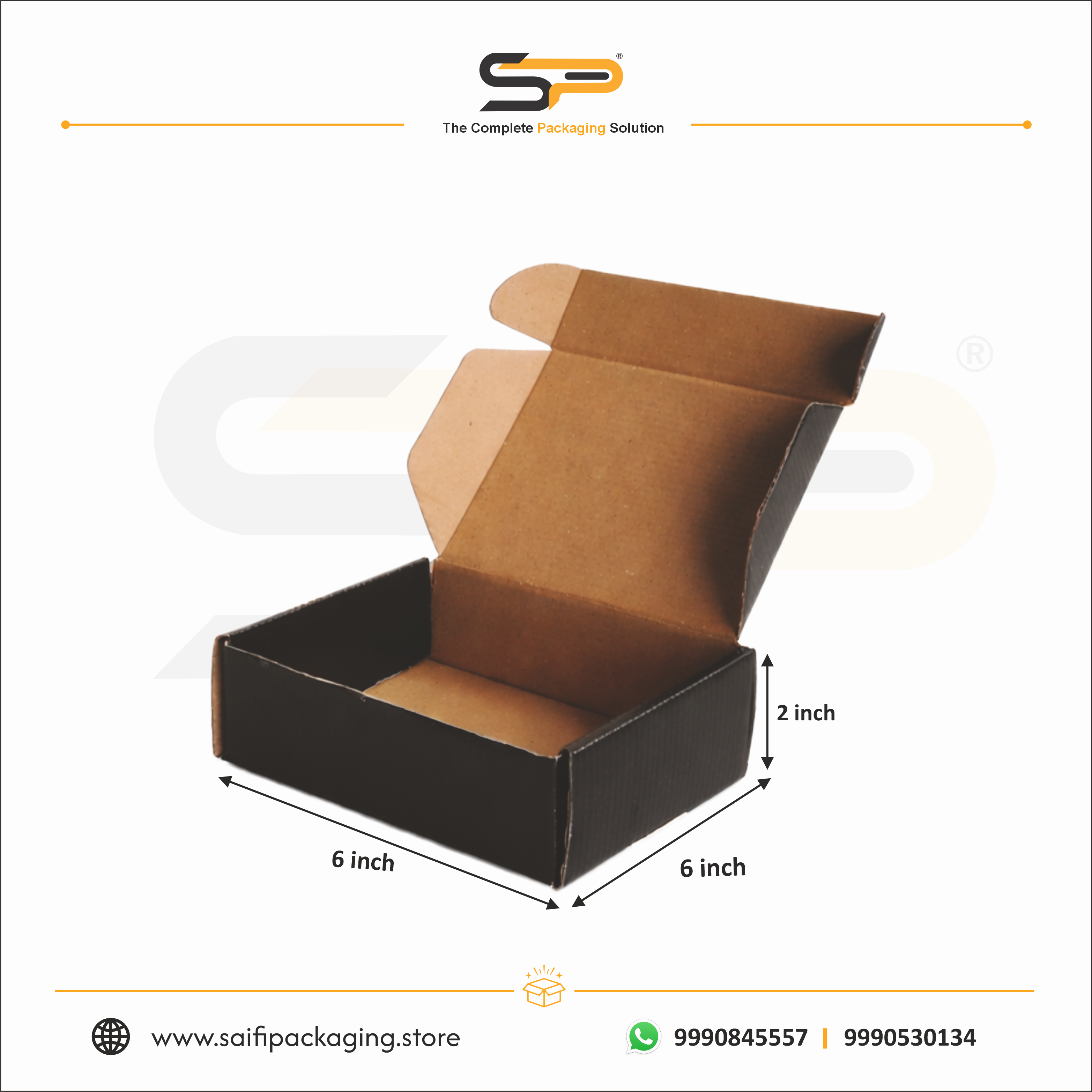 (6x6x2 inch) Plain Corrugated Mailer Box 3ply (SL-41)