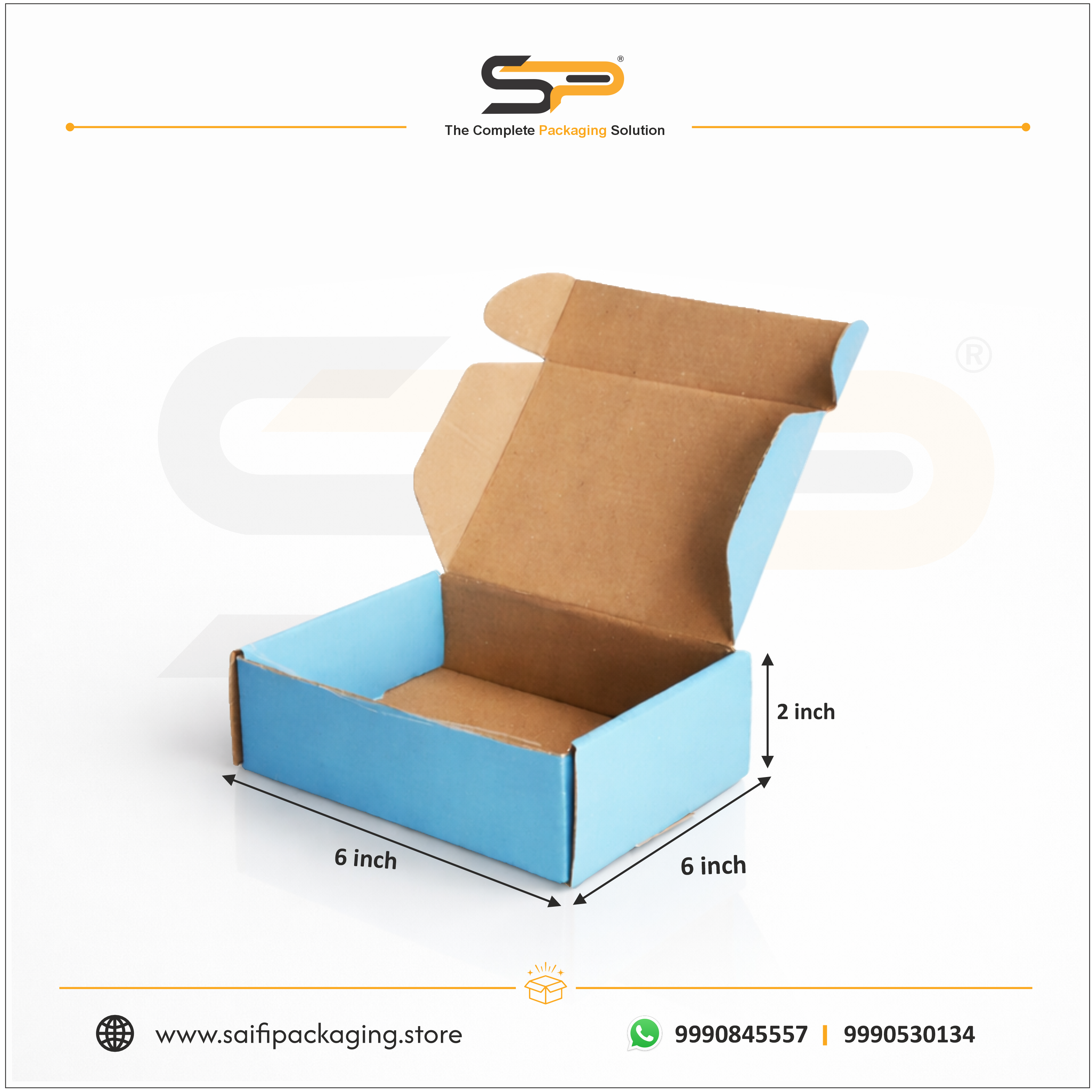 (6x6x2 inch) Plain Corrugated Mailer Box 3ply (SL-41)