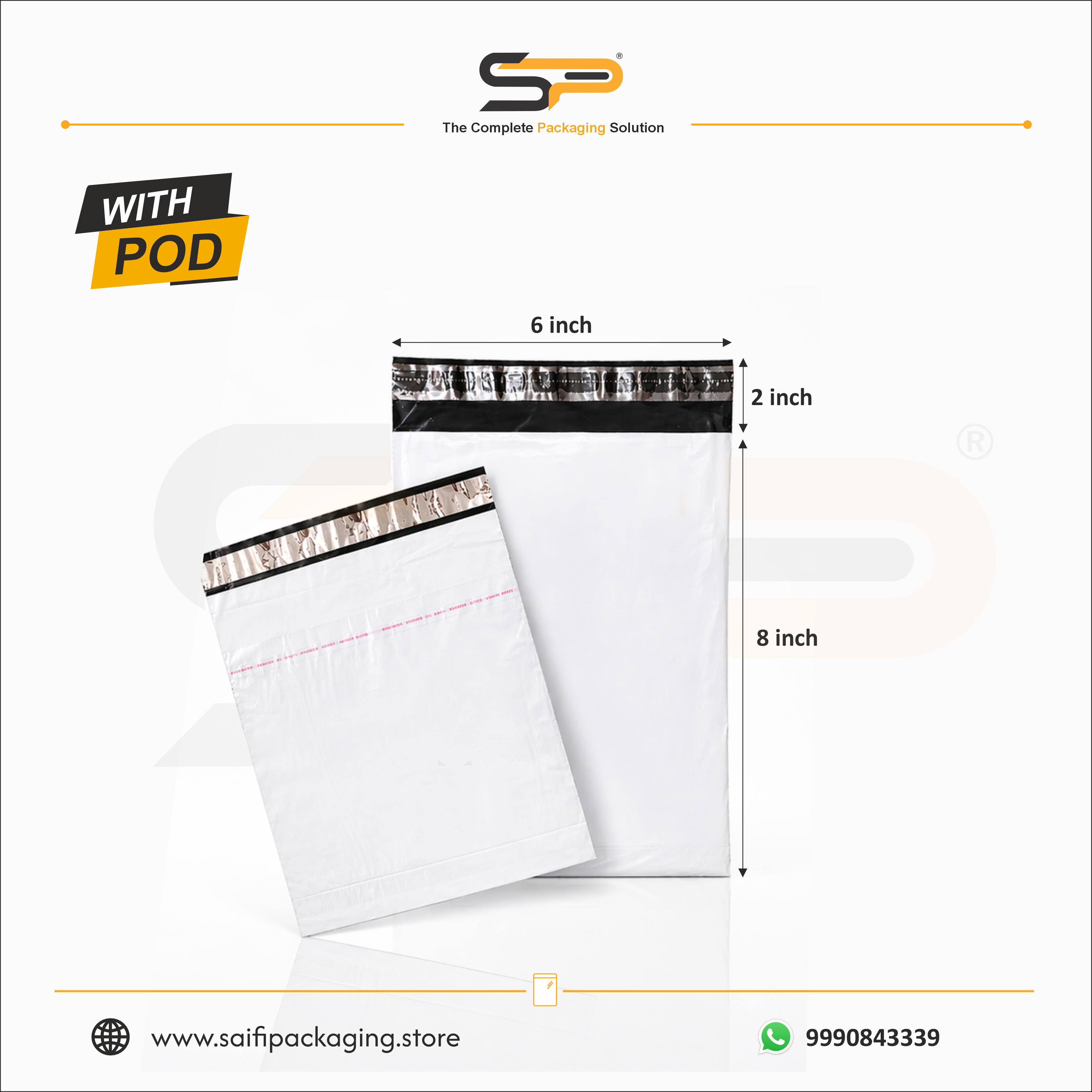 Plain Plastic Courier/Mailer/Shipping Bags with POD Jacket