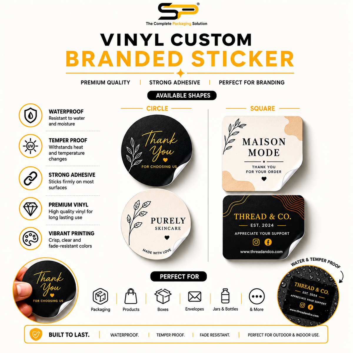 Custom Printed Vinyl stickers (Circle)