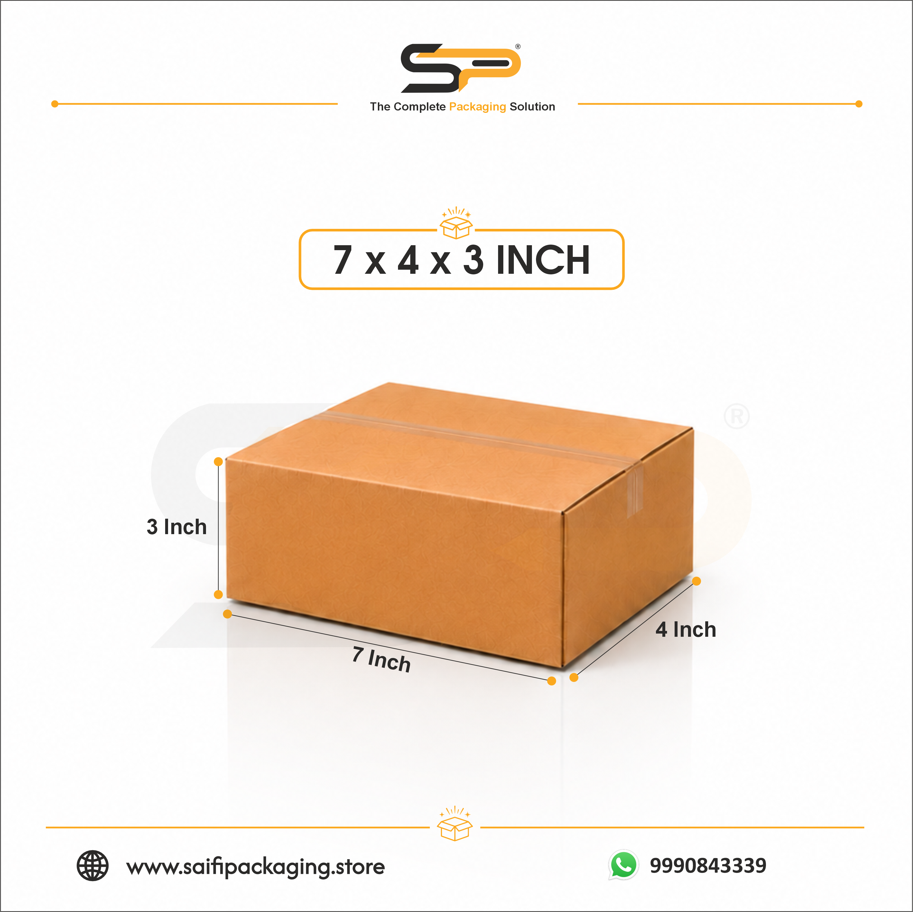 (7 x 4 x 3 ") Universal Corrugated Box - 5Ply (TB-86)