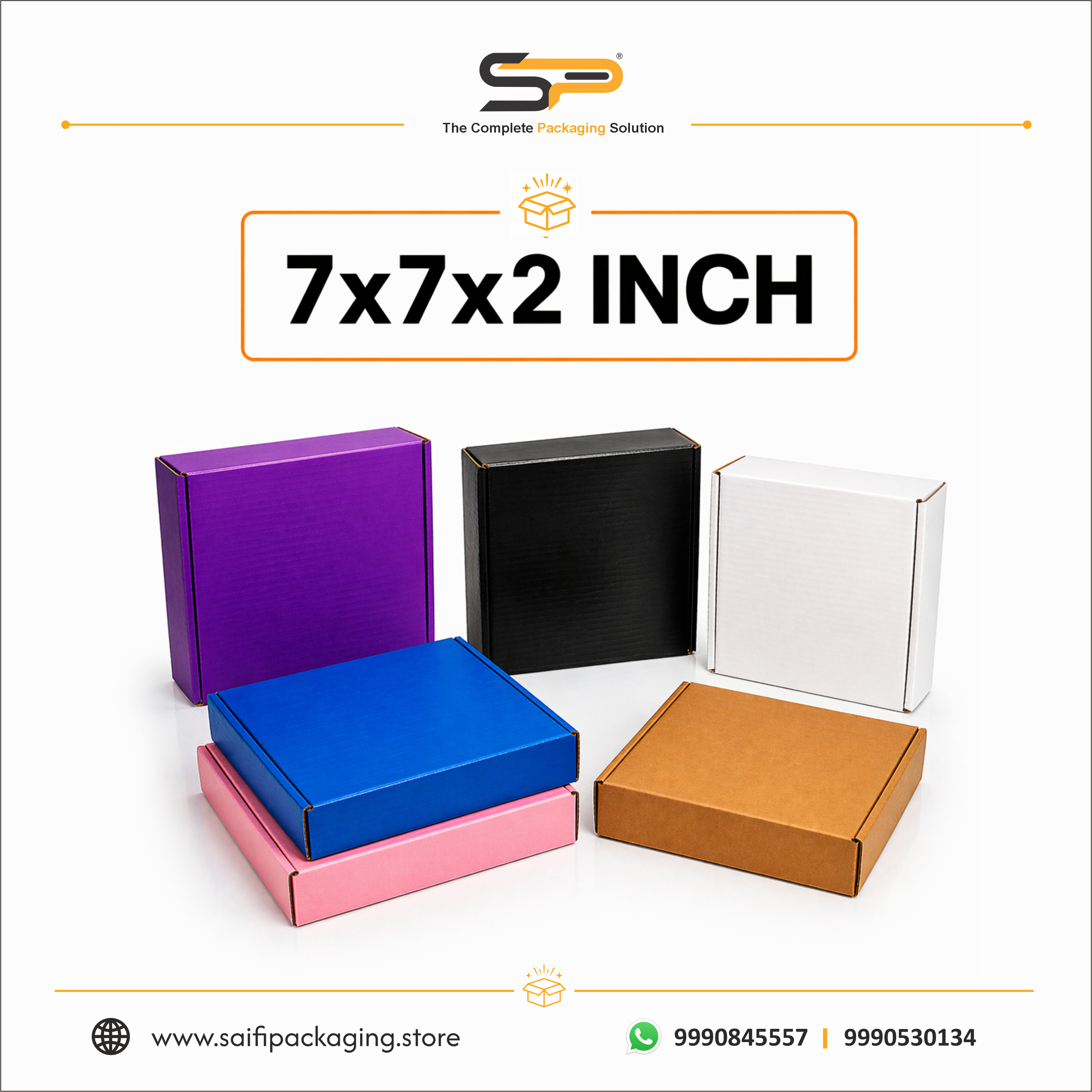 (7x7x2 inch) Plain Corrugated Mailer Box 3ply (SL-38)