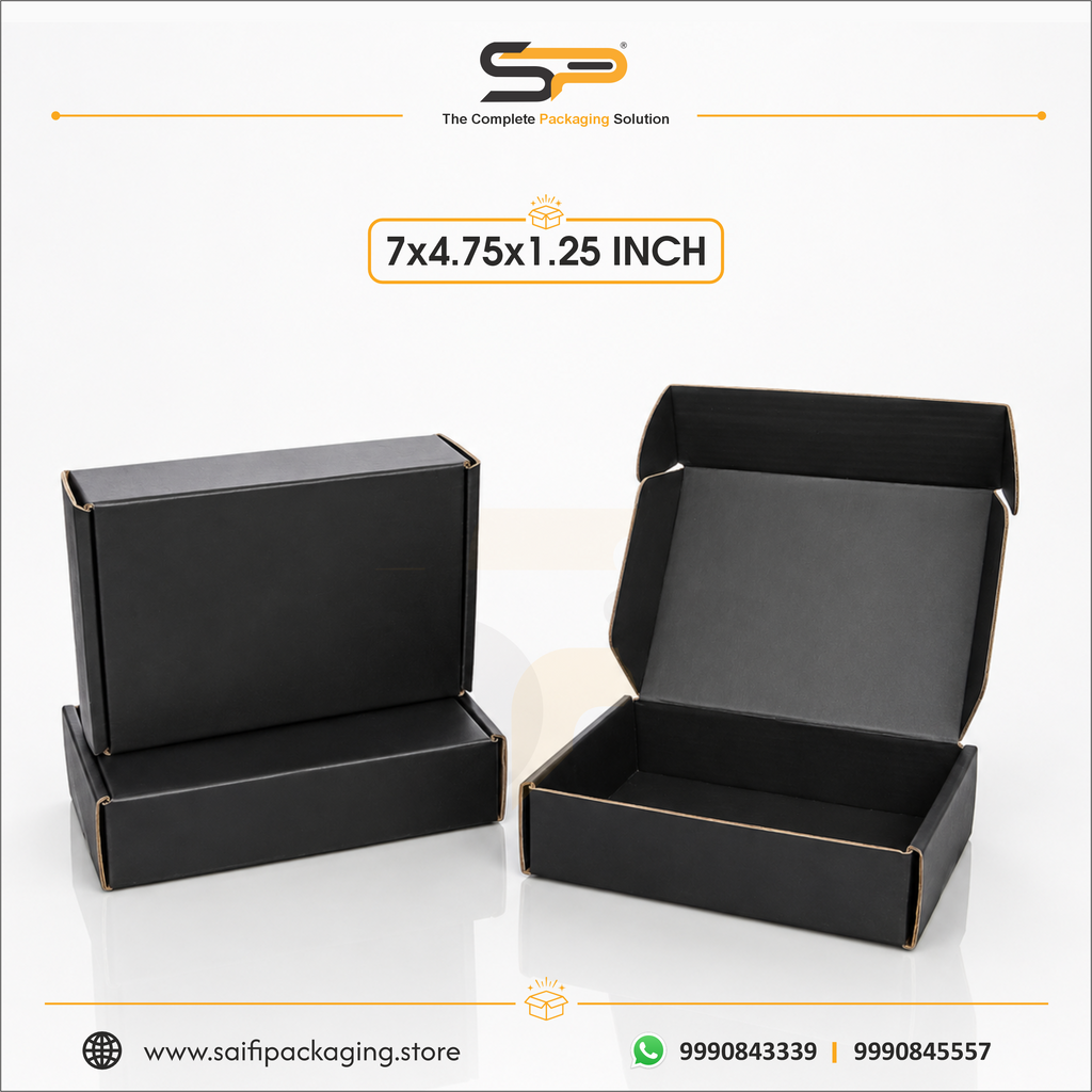 Black Mailer Box (7x4.75x1.5 inch) Matt Finish (SL-64)