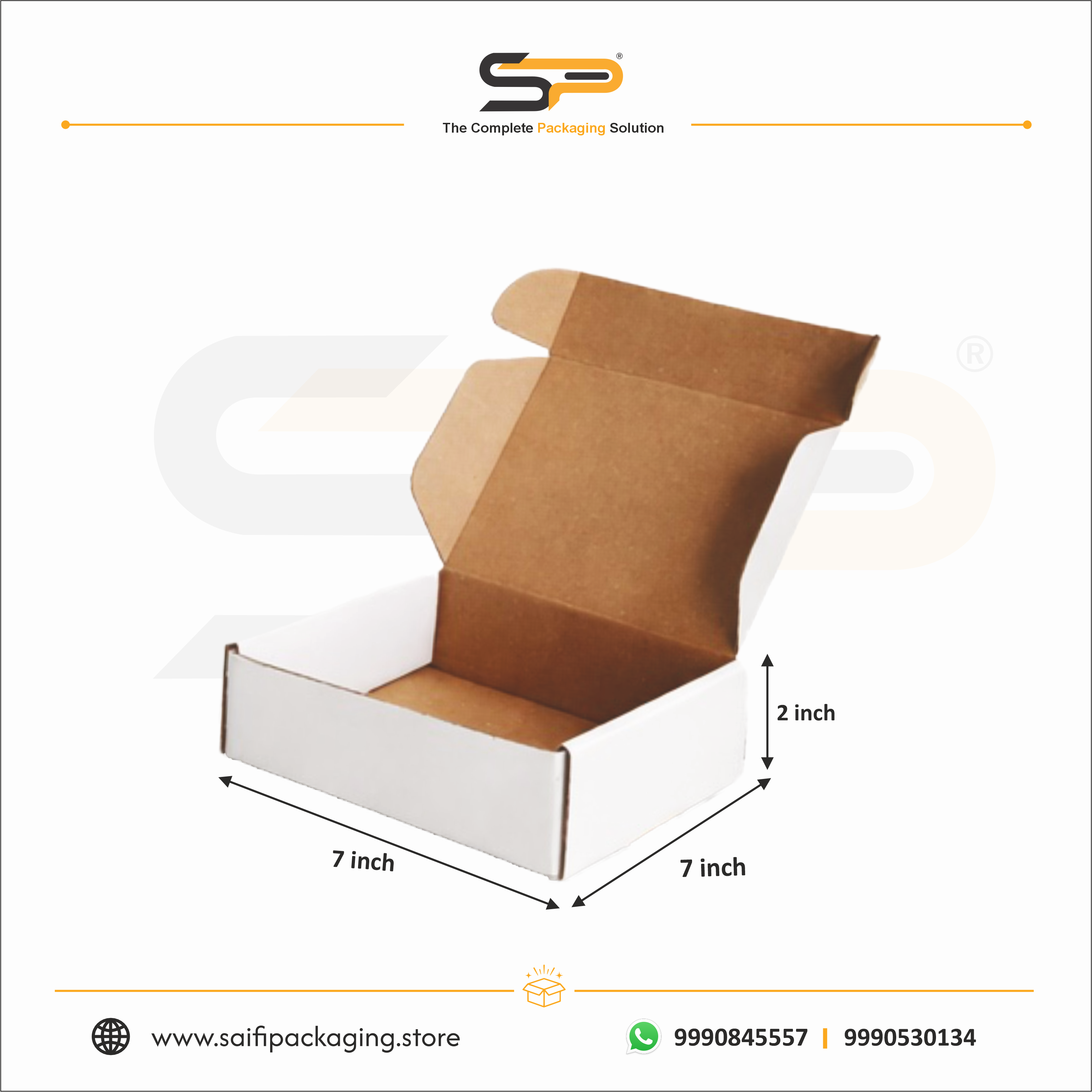 (7x7x2 inch) Plain Corrugated Mailer Box 3ply (SL-38)