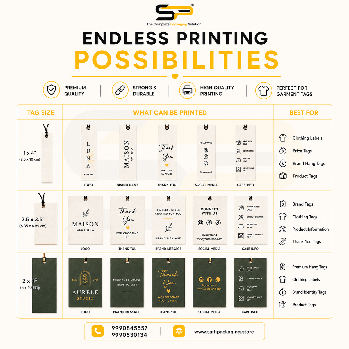 Paper Tags - Two side print 400 GSM Without Eyelet