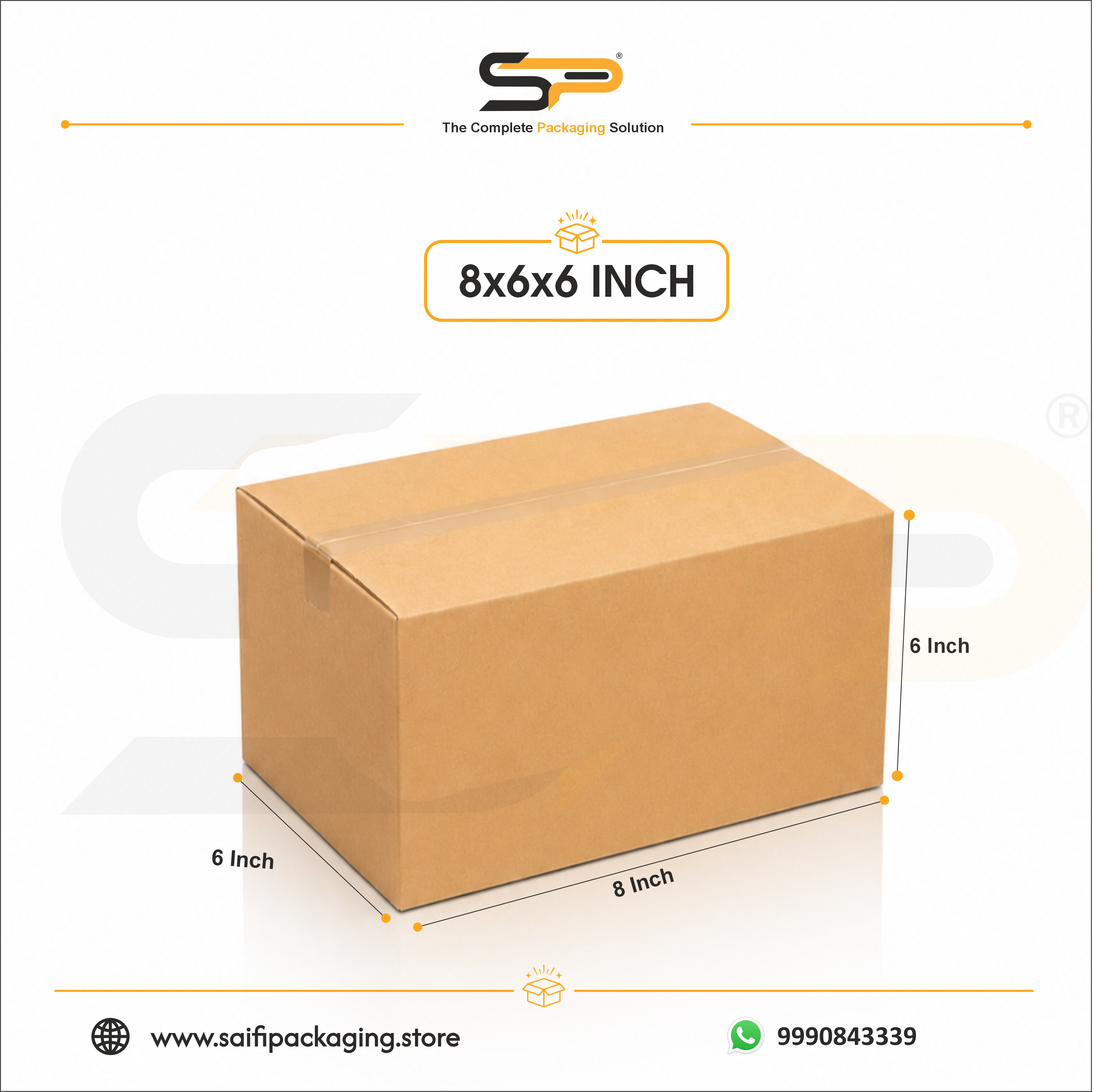 (8 x 6 x 6 ") Universal Corrugated Box - 3Ply (TB-18)