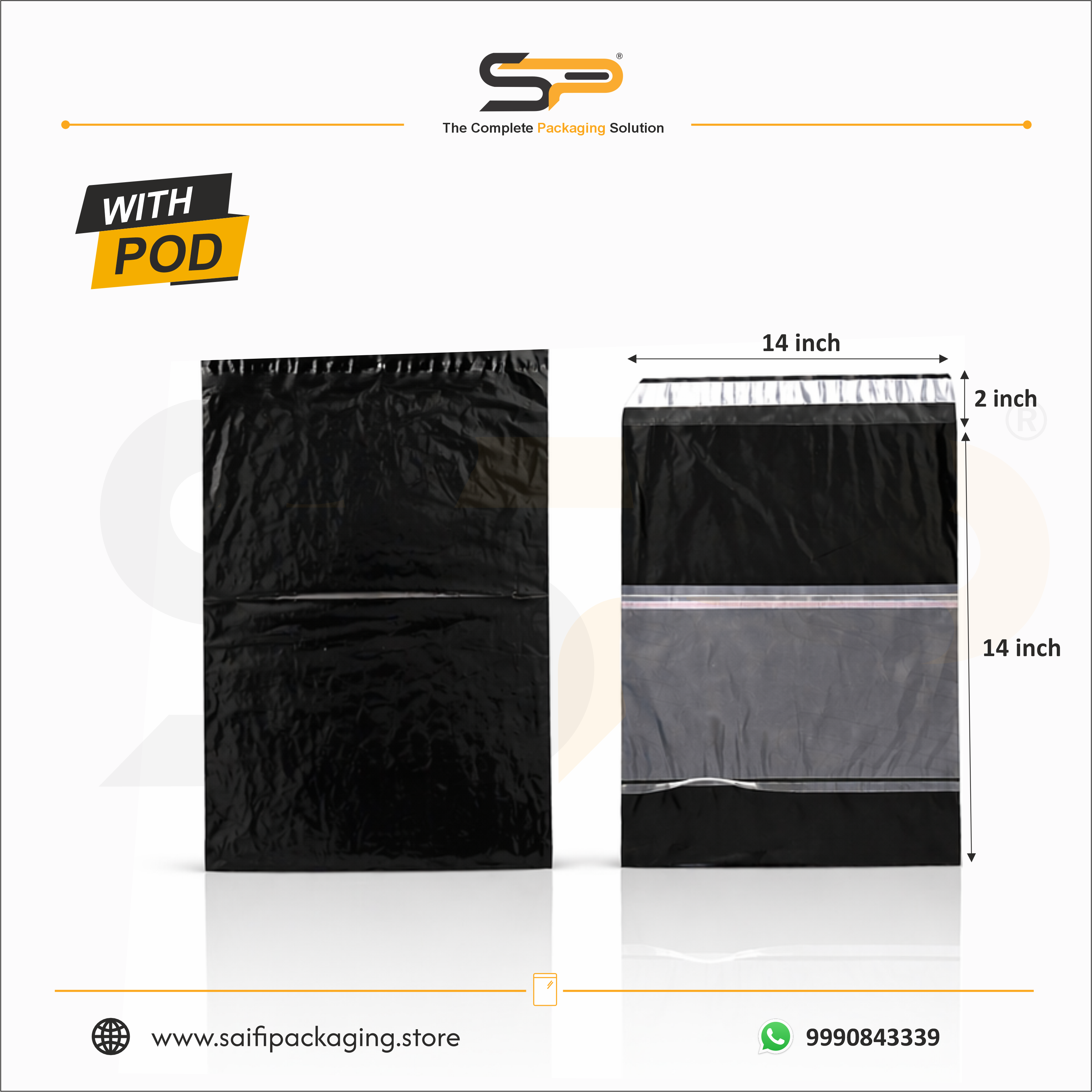Plain Plastic Courier/Mailer/Shipping Bags with POD Jacket