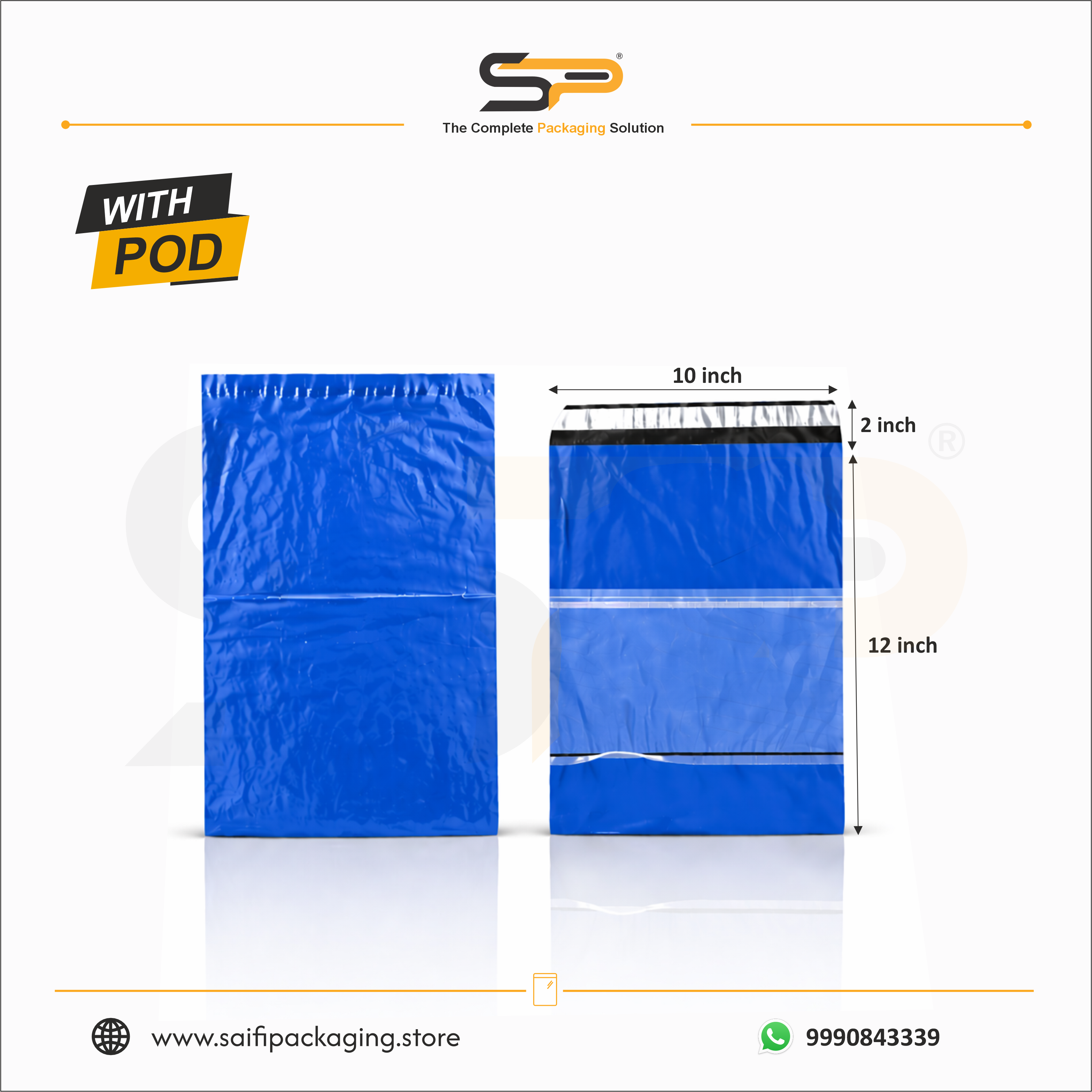 Plain Plastic Courier/Mailer/Shipping Bags with POD Jacket