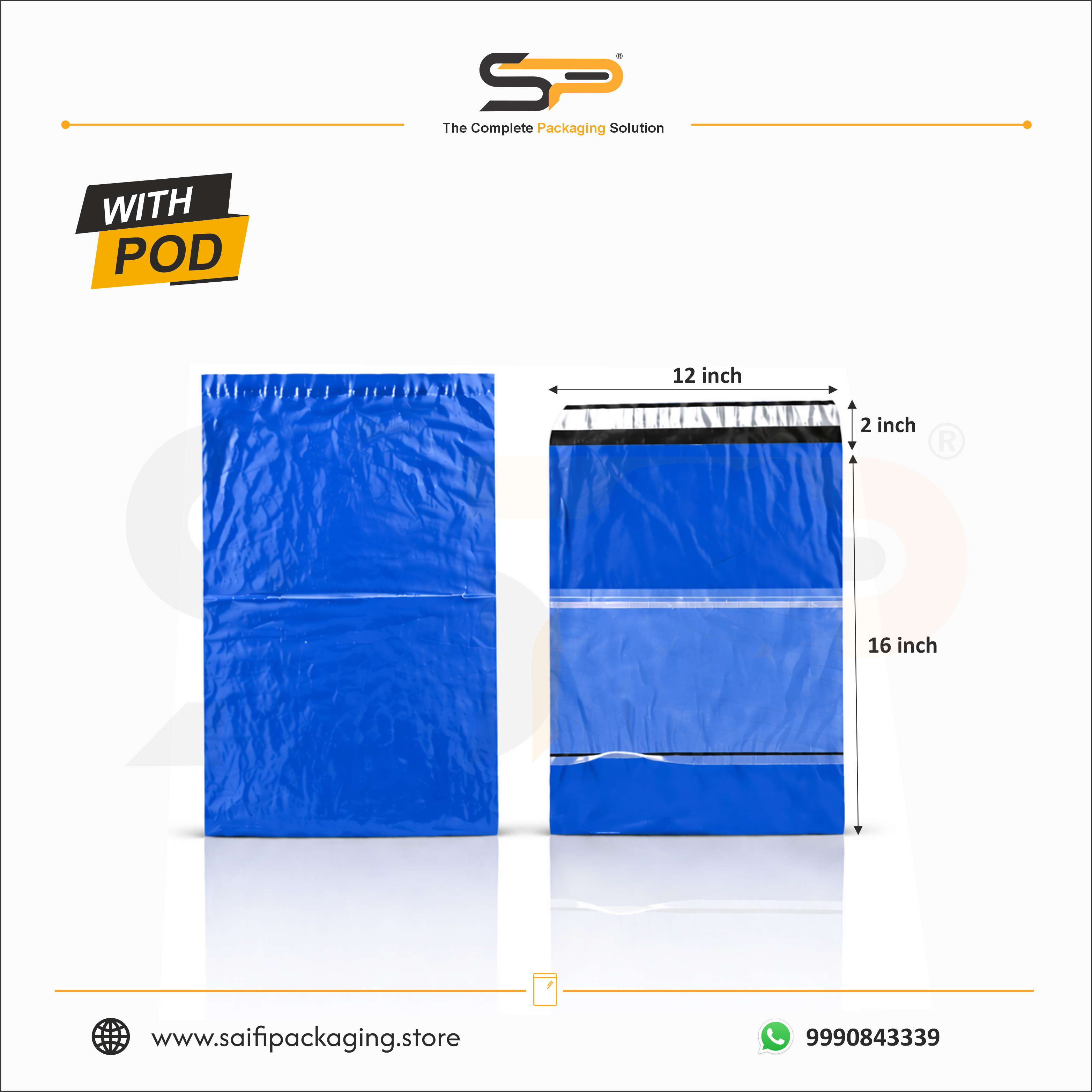Plain Plastic Courier/Mailer/Shipping Bags with POD Jacket