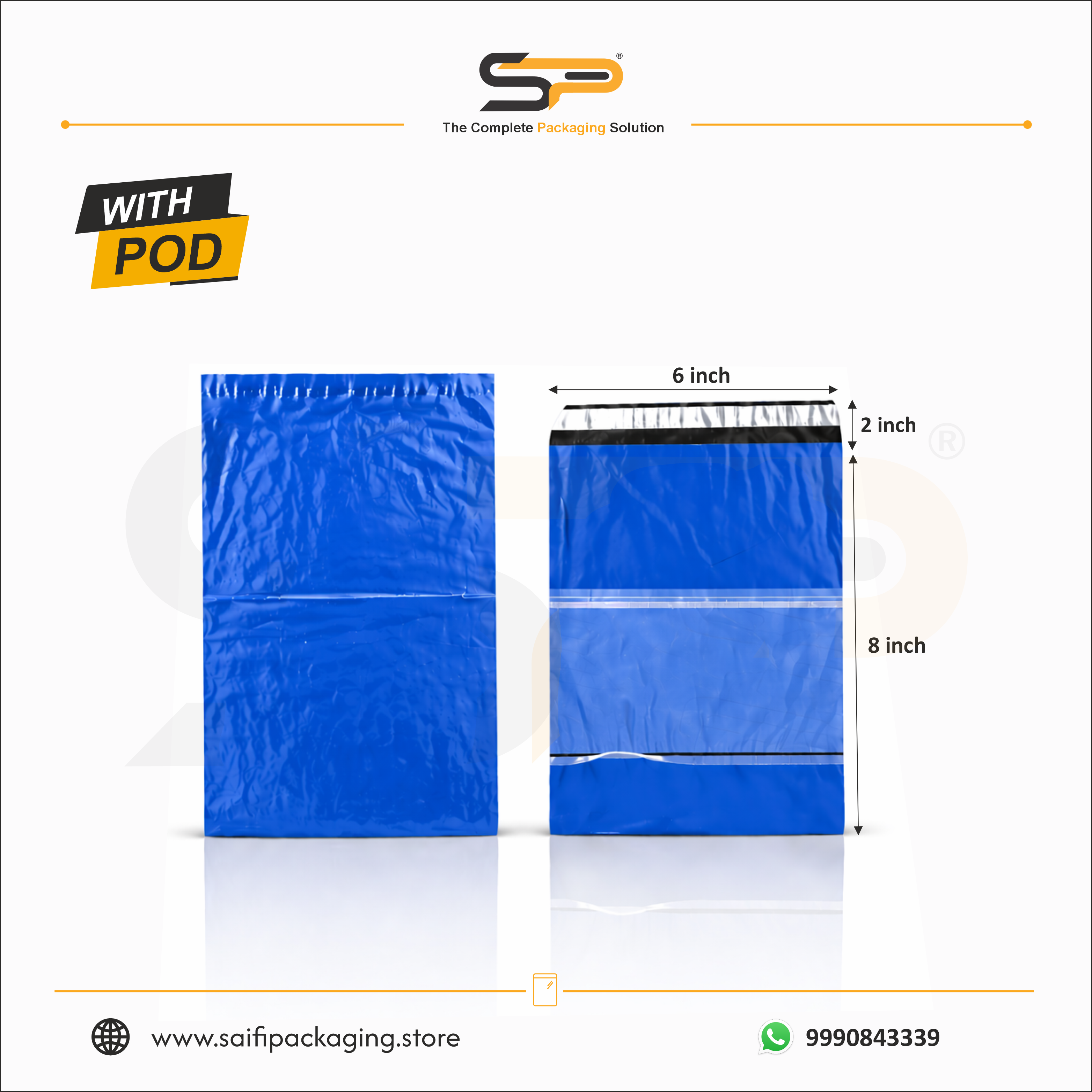 Plain Plastic Courier/Mailer/Shipping Bags with POD Jacket