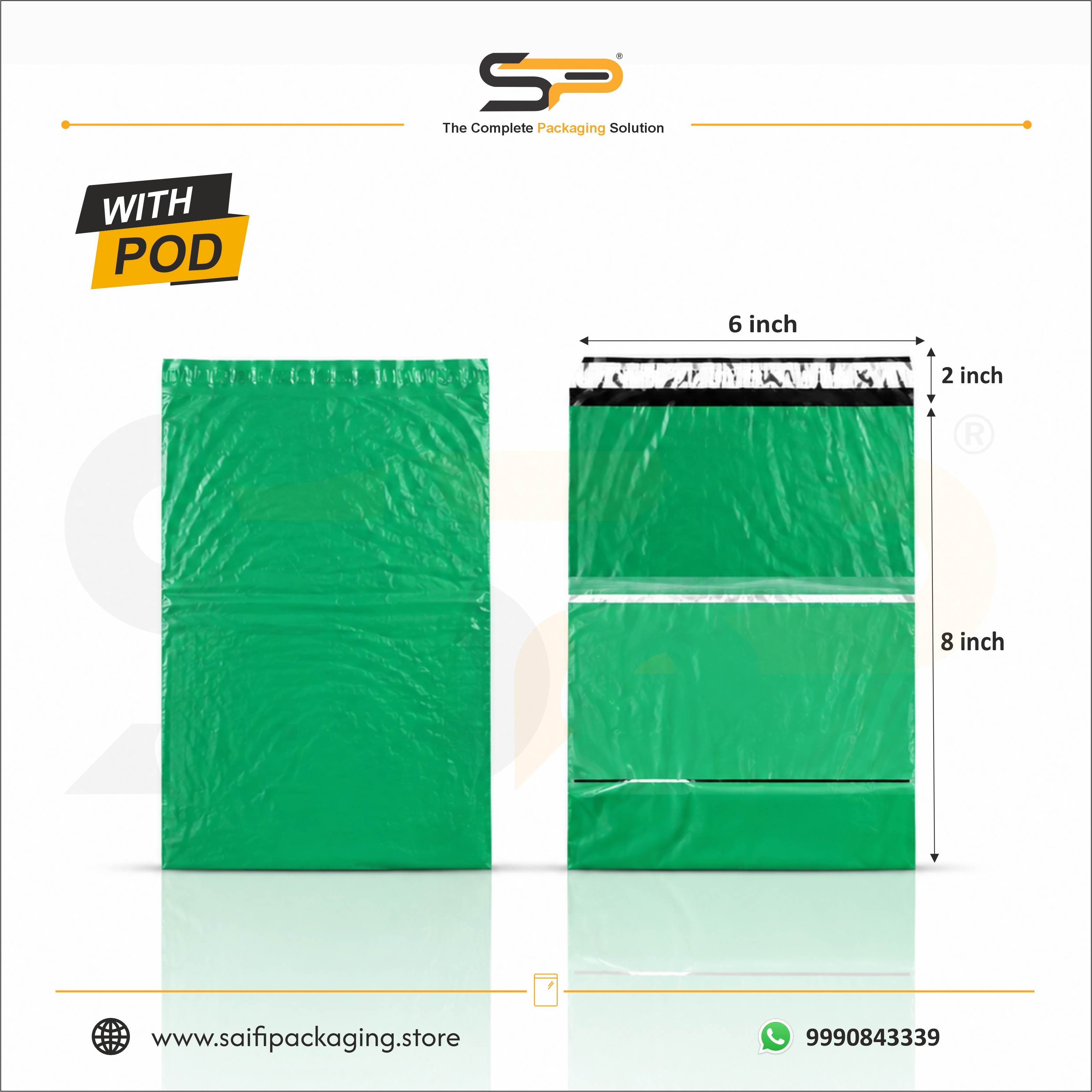 Plain Plastic Courier/Mailer/Shipping Bags with POD Jacket
