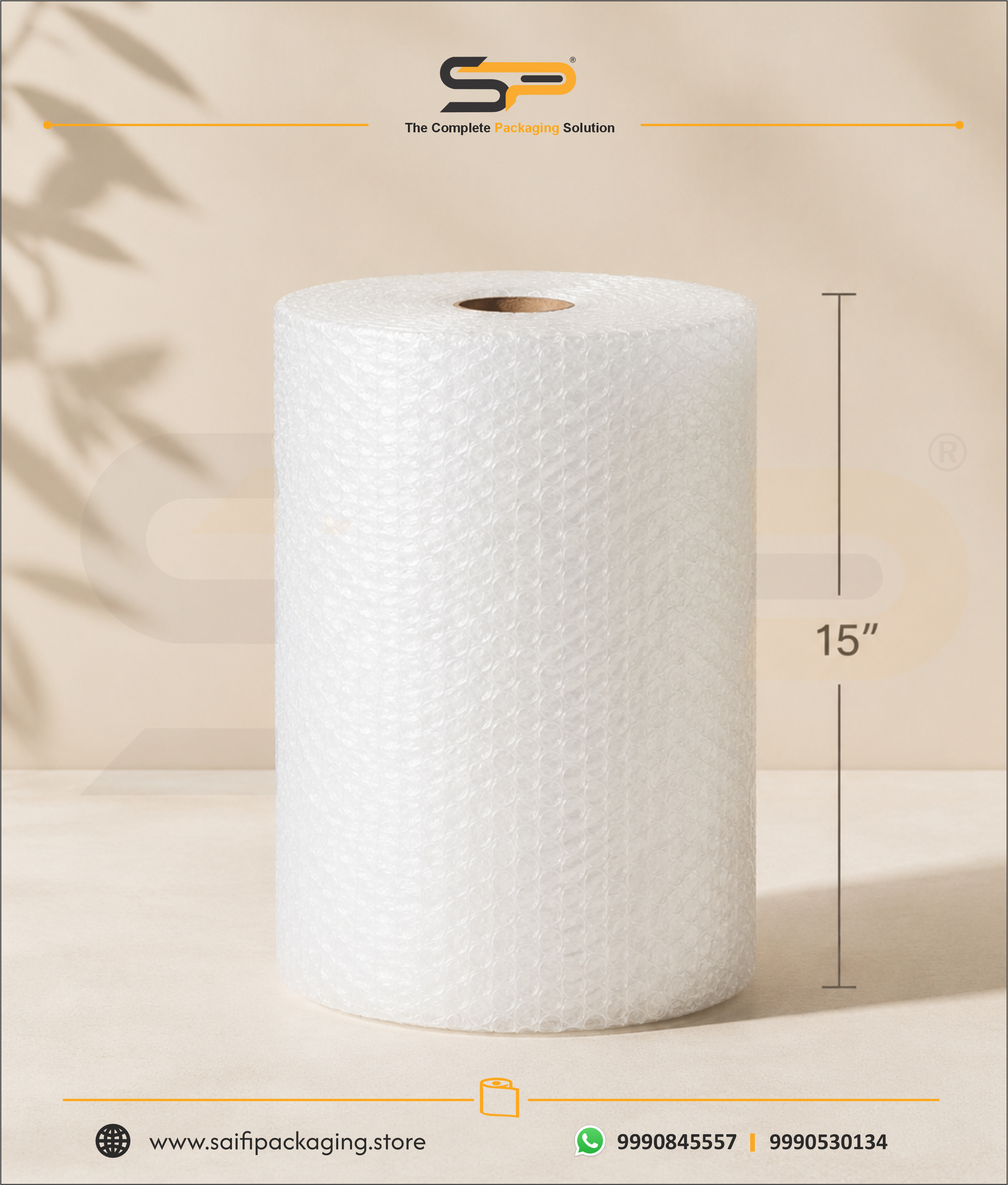 Air Bubble Packaging Roll (15 inch , 50mtr) 60Gsm