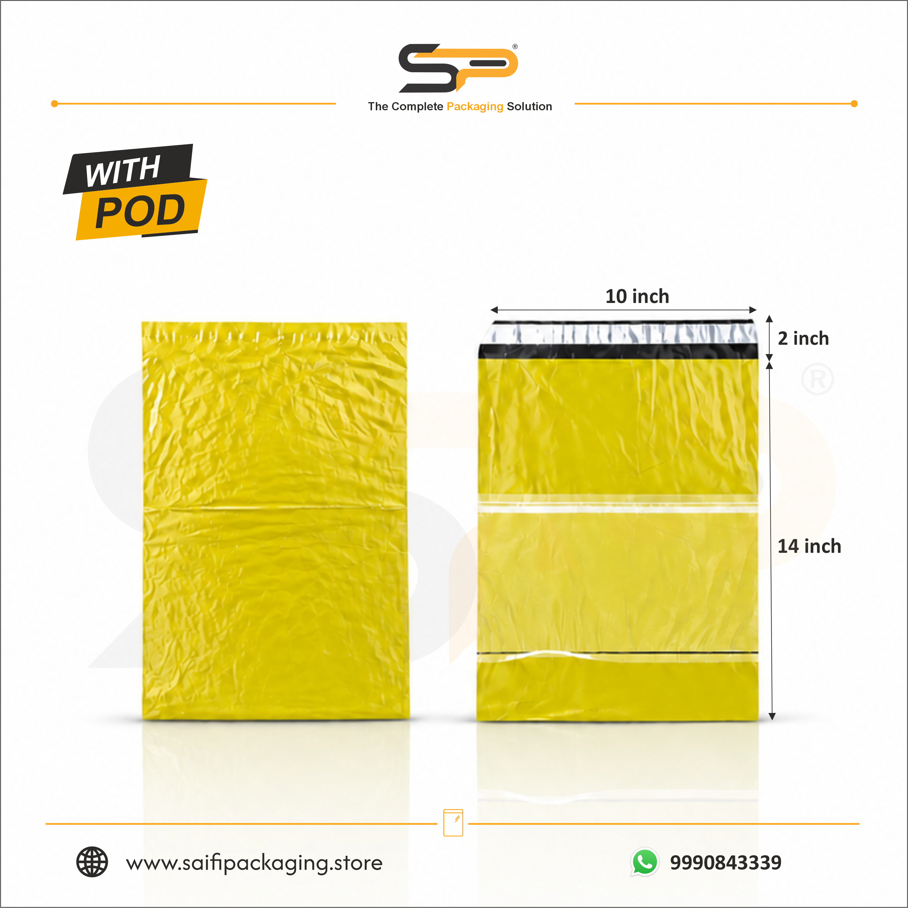 Plain Plastic Courier/Mailer/Shipping Bags with POD Jacket