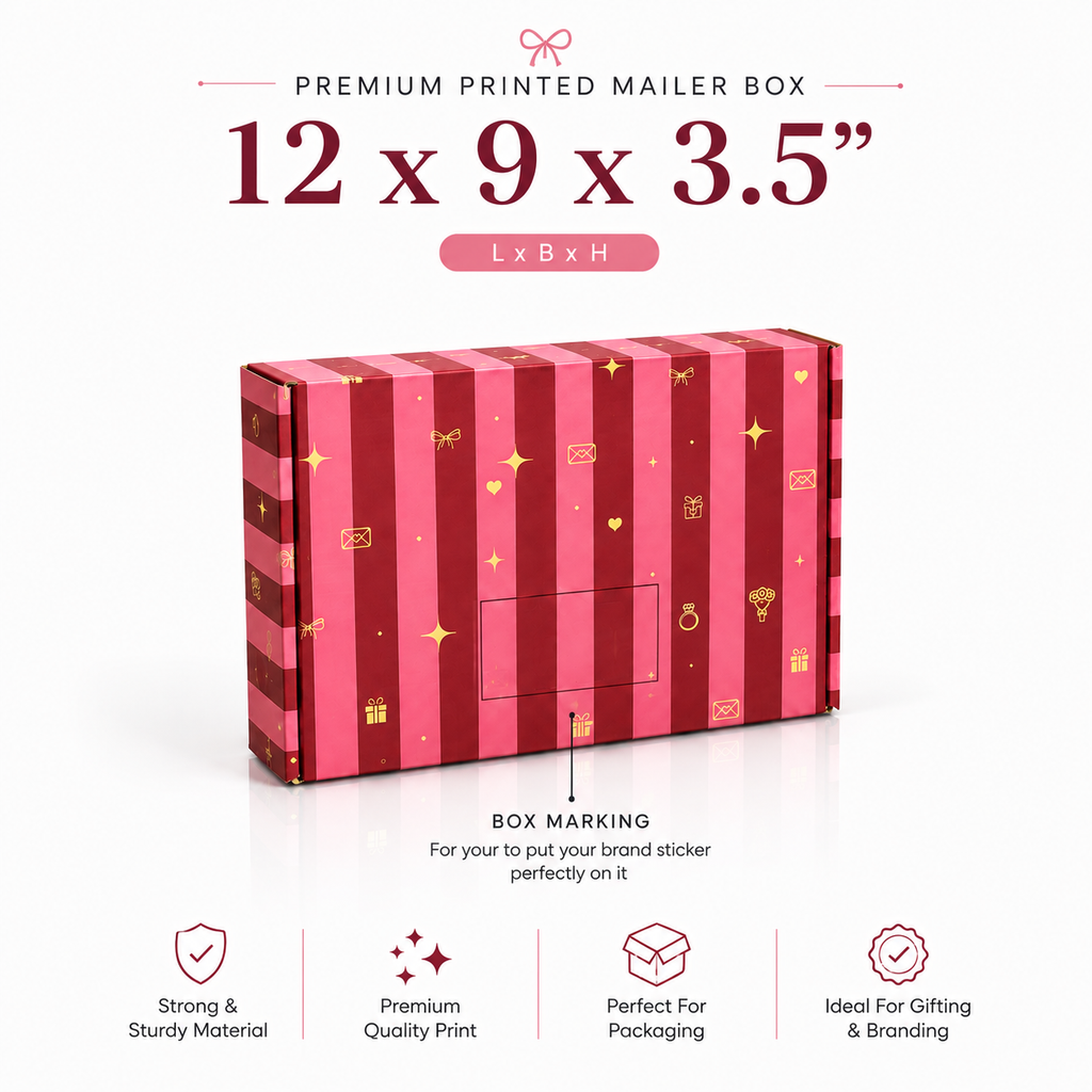 Gift mailer box with Gold leafing