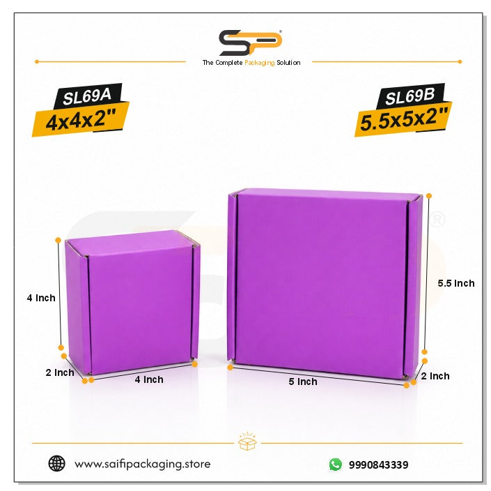 Lavendar Corrugated Mailer Box - Inside White - 3ply (SL-69)