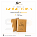Custom printed Kraft Paper Mailer Bags with water resistant Coating inside