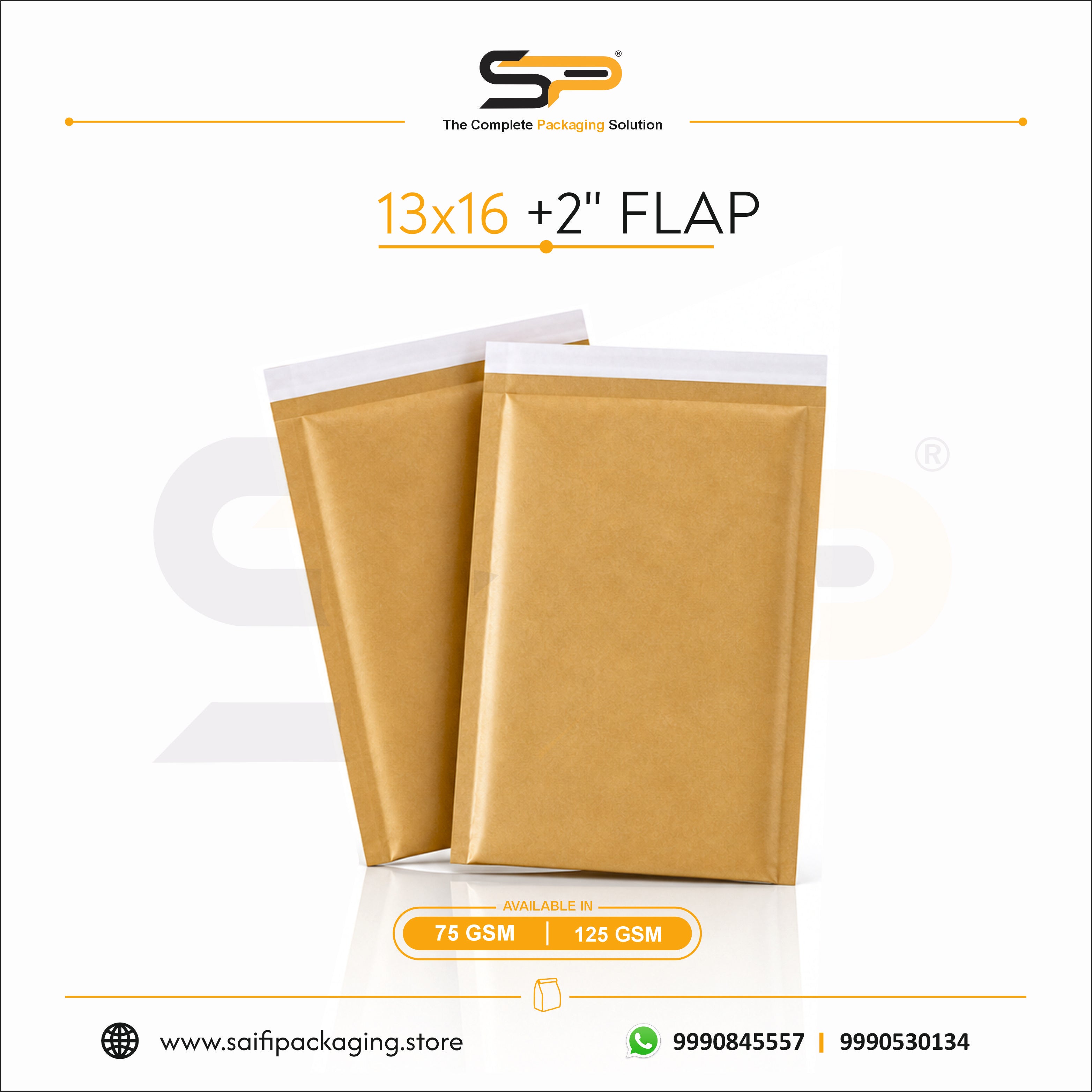 Plain Kraft Mailer Bag with water resistant coating