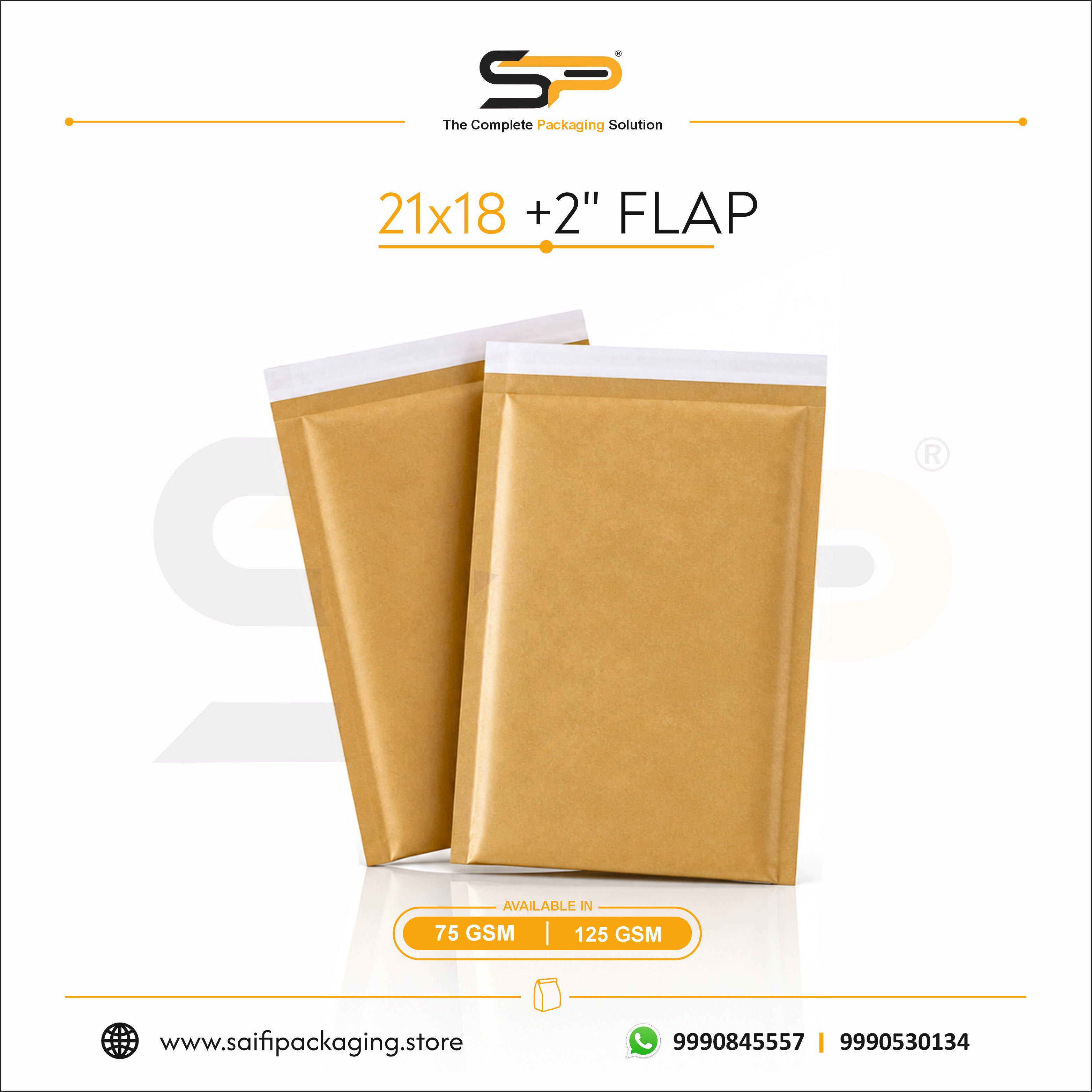 Plain Kraft Mailer Bag with water resistant coating