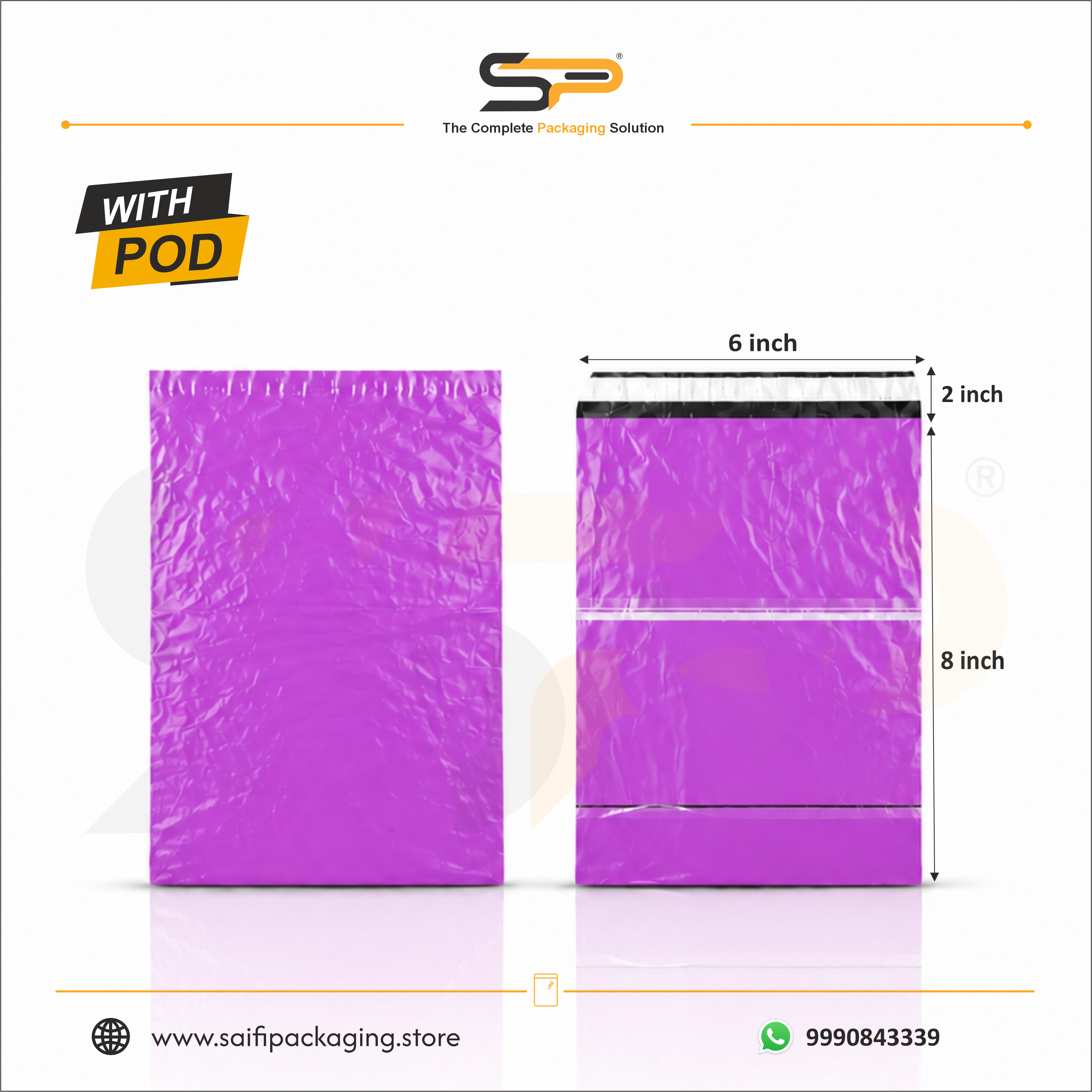 Plain Plastic Courier/Mailer/Shipping Bags with POD Jacket