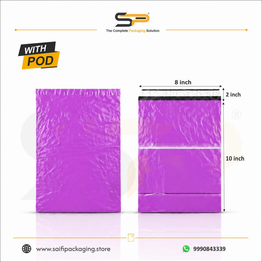 Plain Plastic Courier/Mailer/Shipping Bags with POD Jacket