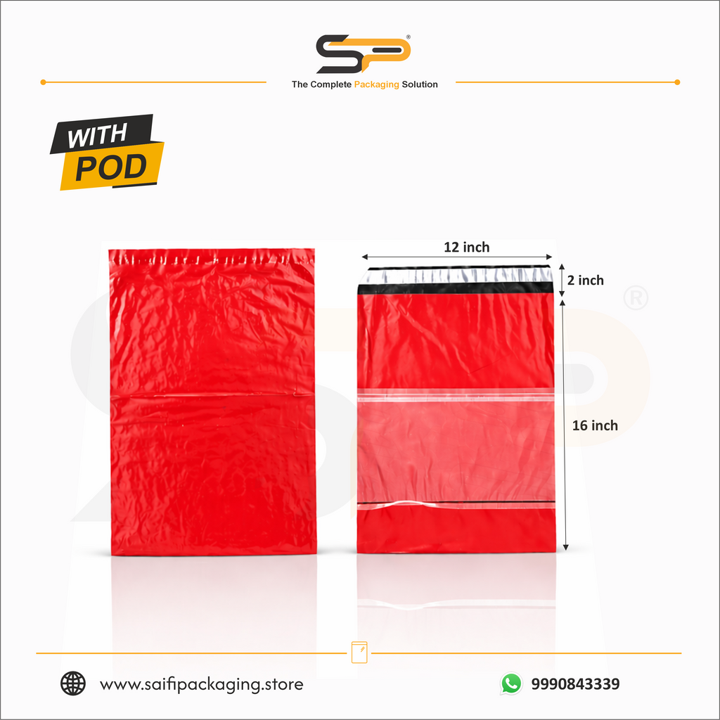 Plain Plastic Courier/Mailer/Shipping Bags with POD Jacket