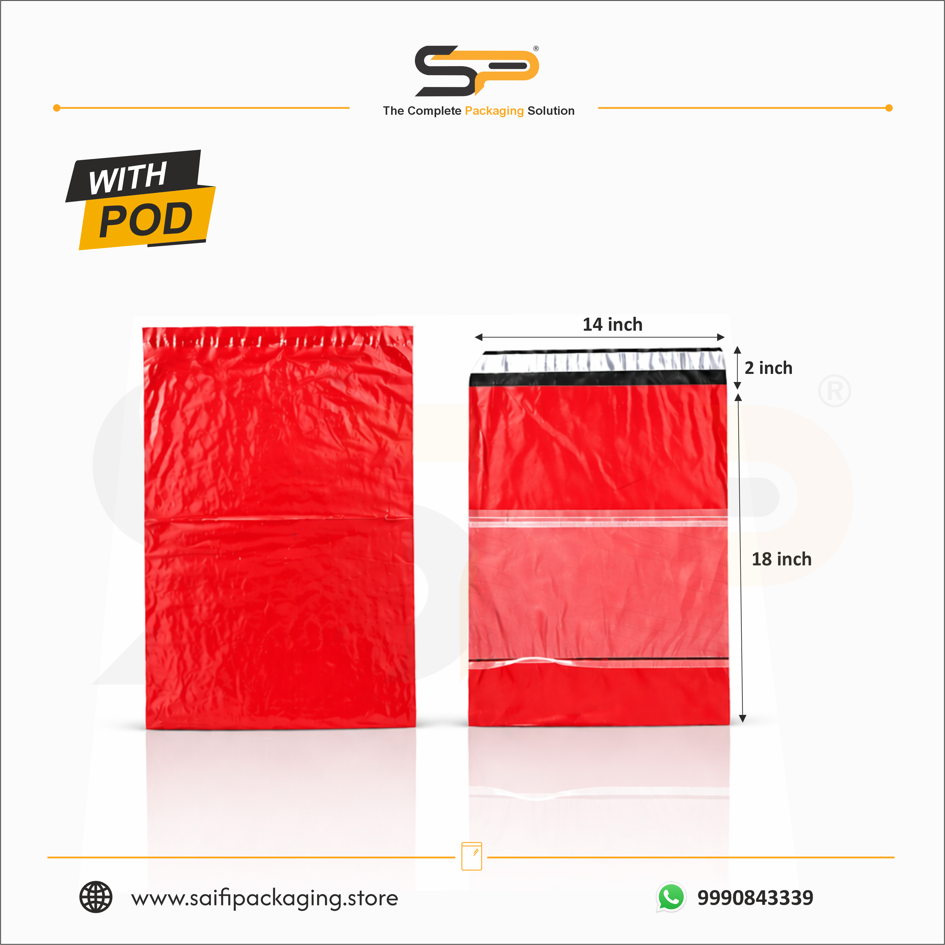 Plain Plastic Courier/Mailer/Shipping Bags with POD Jacket