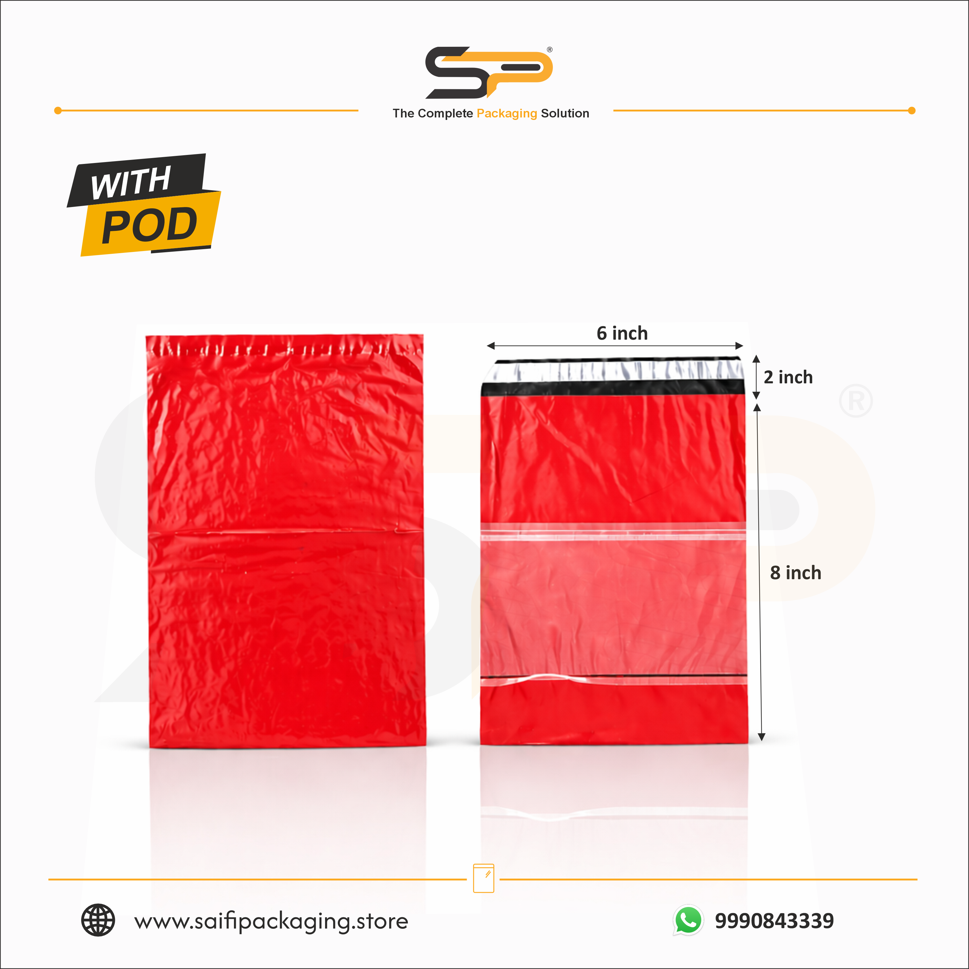 Plain Plastic Courier/Mailer/Shipping Bags with POD Jacket