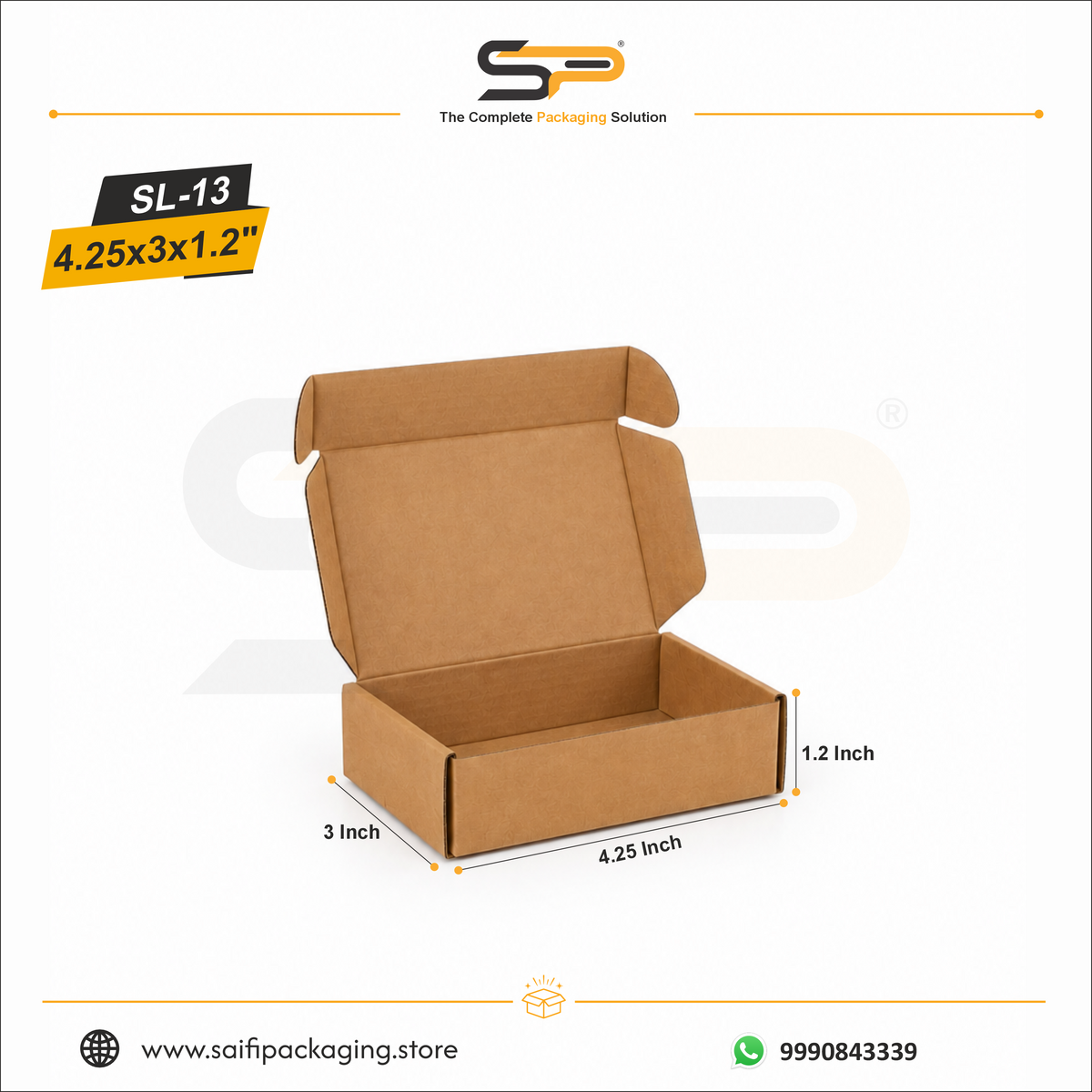 (4.25x3x1.2 inch) Plain Corrugated Mailer Box 3ply (SL-13)