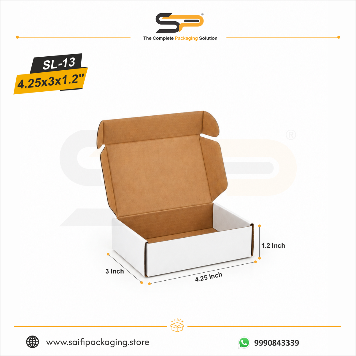 (4.25x3x1.2 inch) Plain Corrugated Mailer Box 3ply (SL-13)
