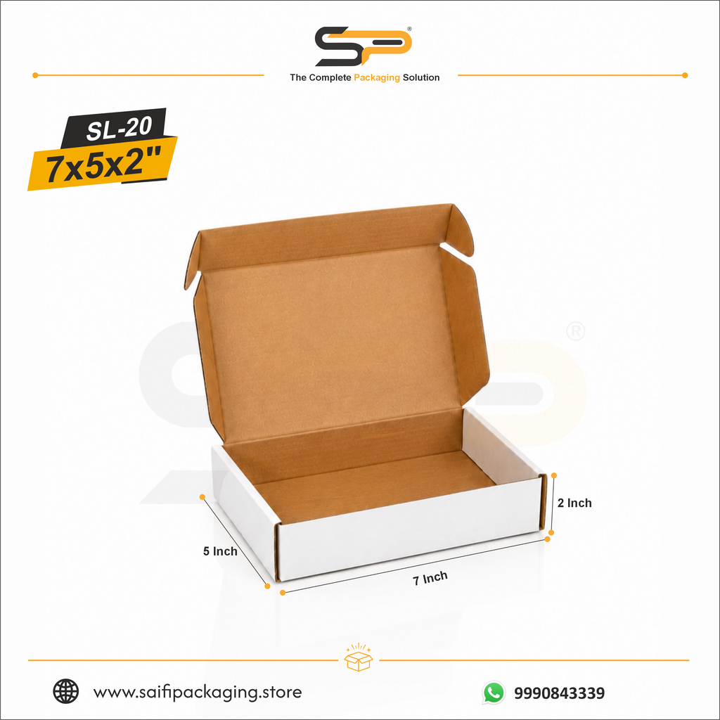 (7x5x2 inch) Plain Corrugated Mailer Box 3ply (SL-20)