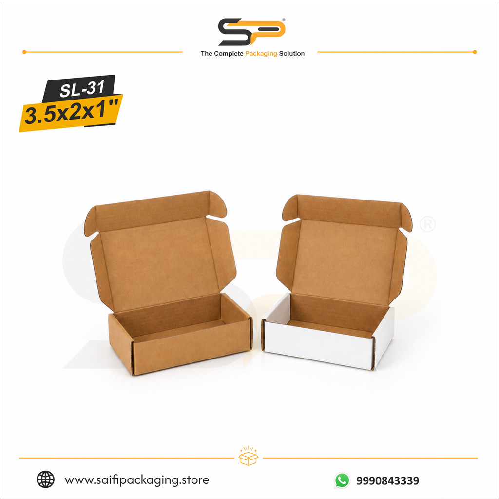 (3.5x2x1 inch) Plain Corrugated Mailer Box 3ply (SL-31)
