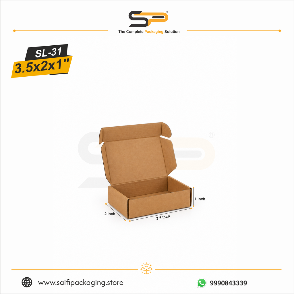 (3.5x2x1 inch) Plain Corrugated Mailer Box 3ply (SL-31)