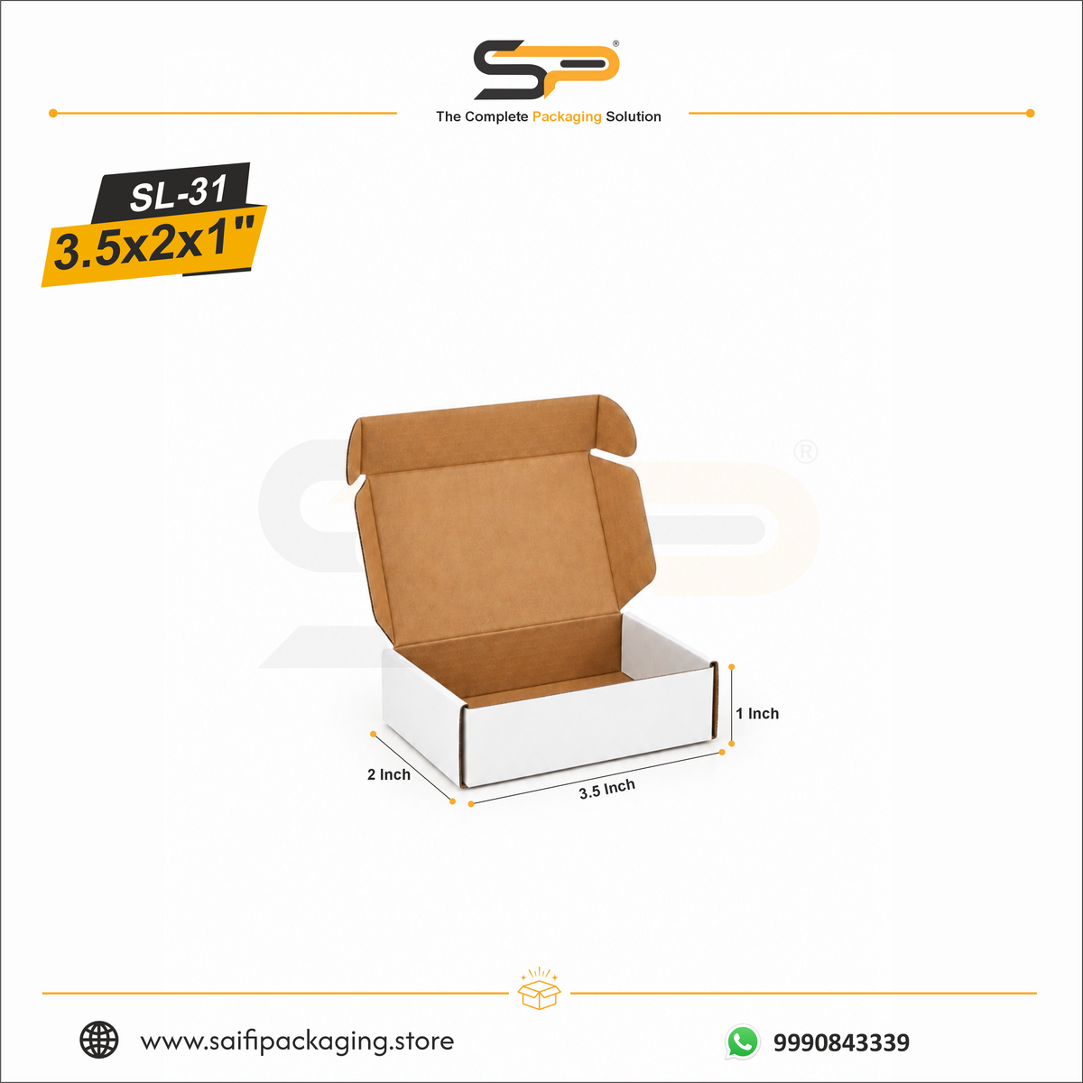 (3.5x2x1 inch) Plain Corrugated Mailer Box 3ply (SL-31)