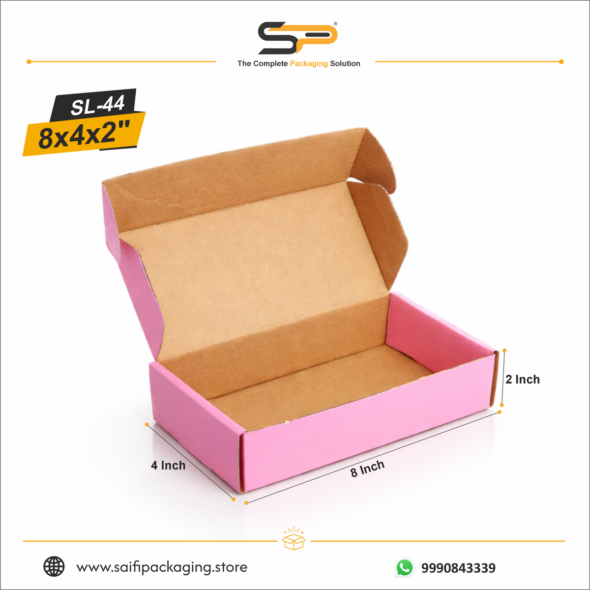 (8x4x2 inch) Plain Corrugated Mailer Box 3ply (SL-44)